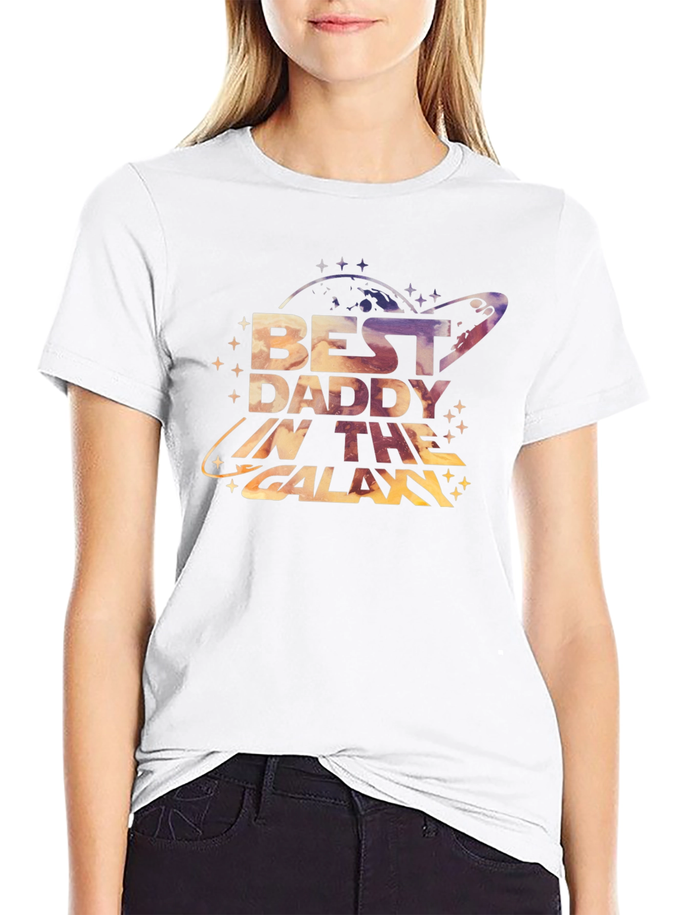 Best Daddy in the Galaxy Black T-Shirt
