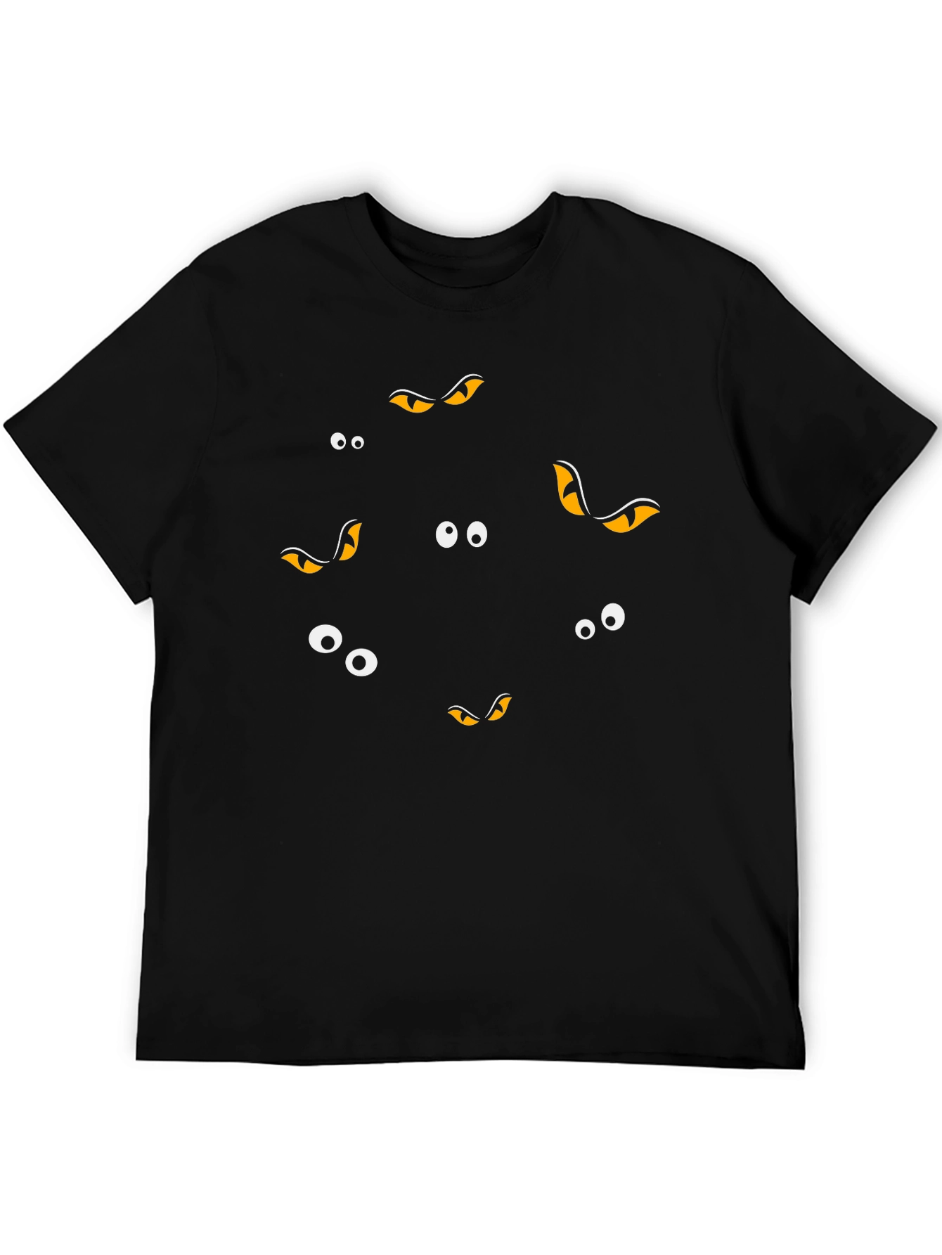 Spooky Eyes Black T-Shirt - Halloween Fun!