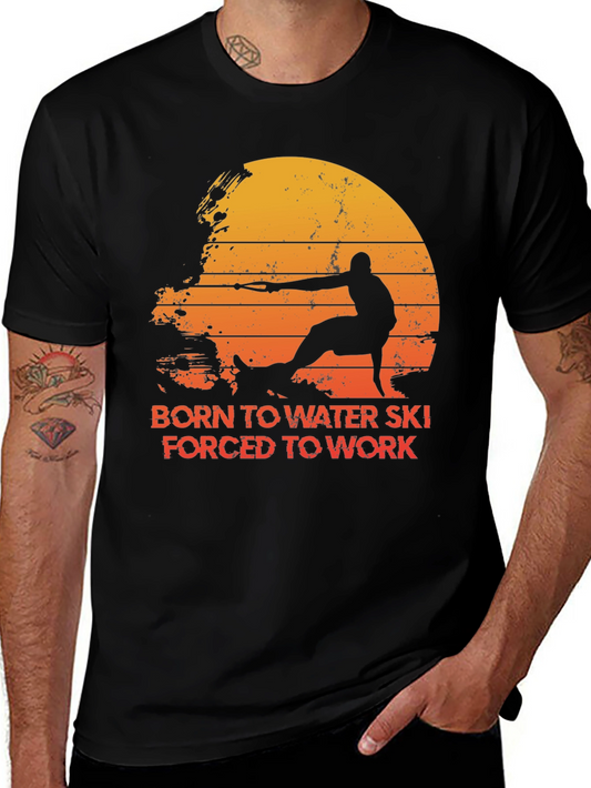 Born To Water Ski T-Shirt - Sunset Design