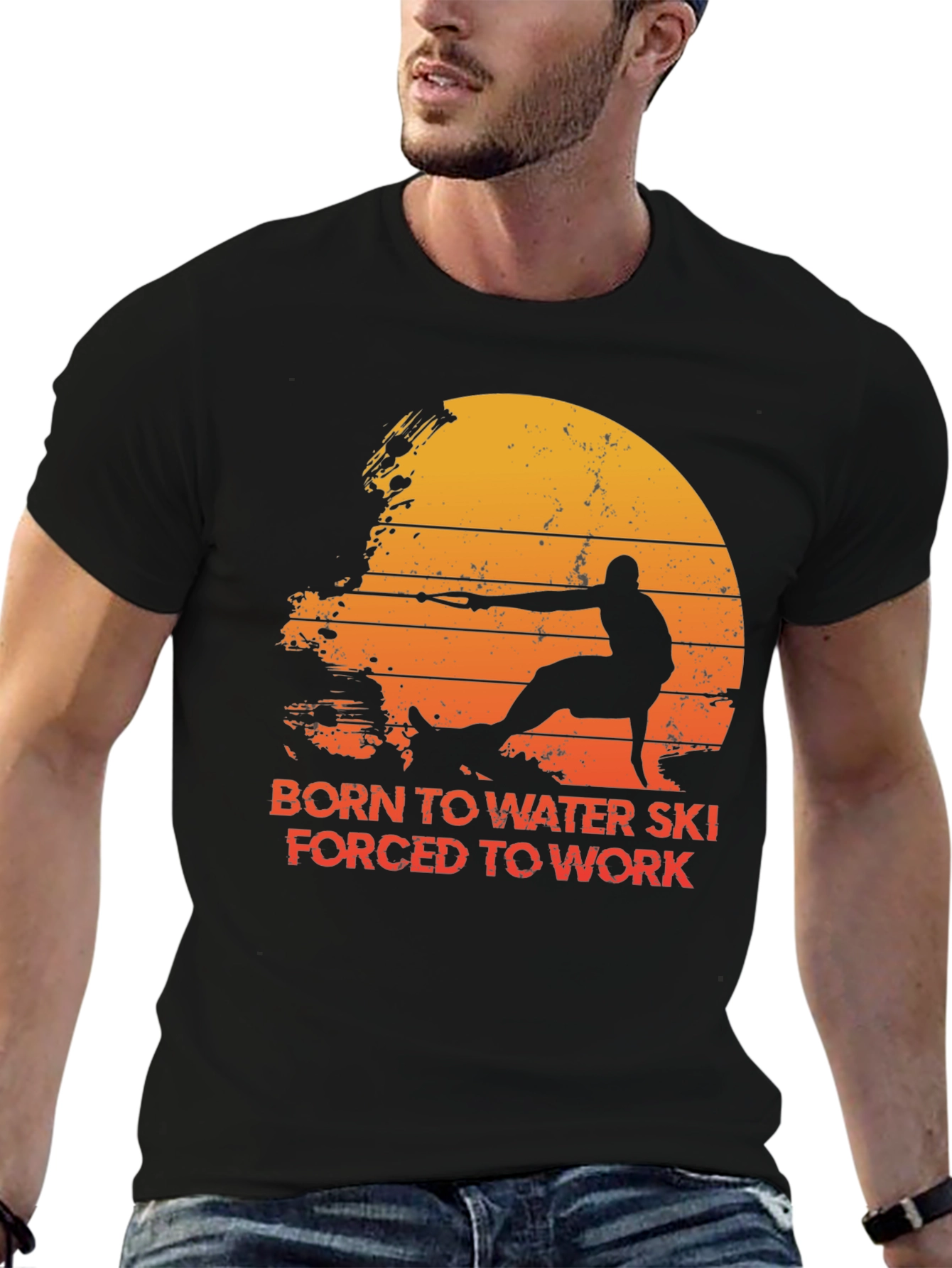 Born To Water Ski T-Shirt - Sunset Design
