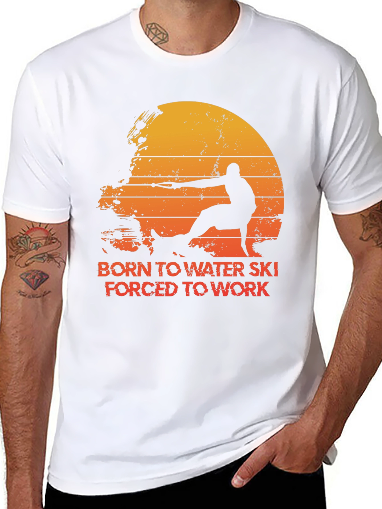 Born To Water Ski T-Shirt - Sunset Design
