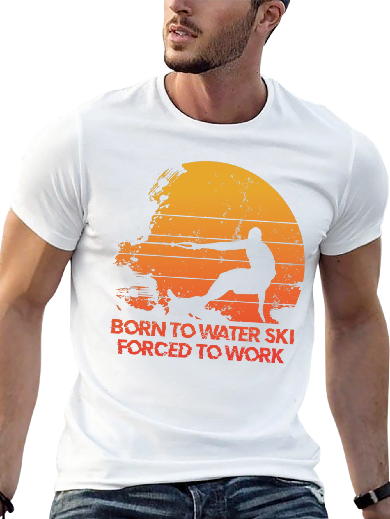 Born To Water Ski T-Shirt - Sunset Design