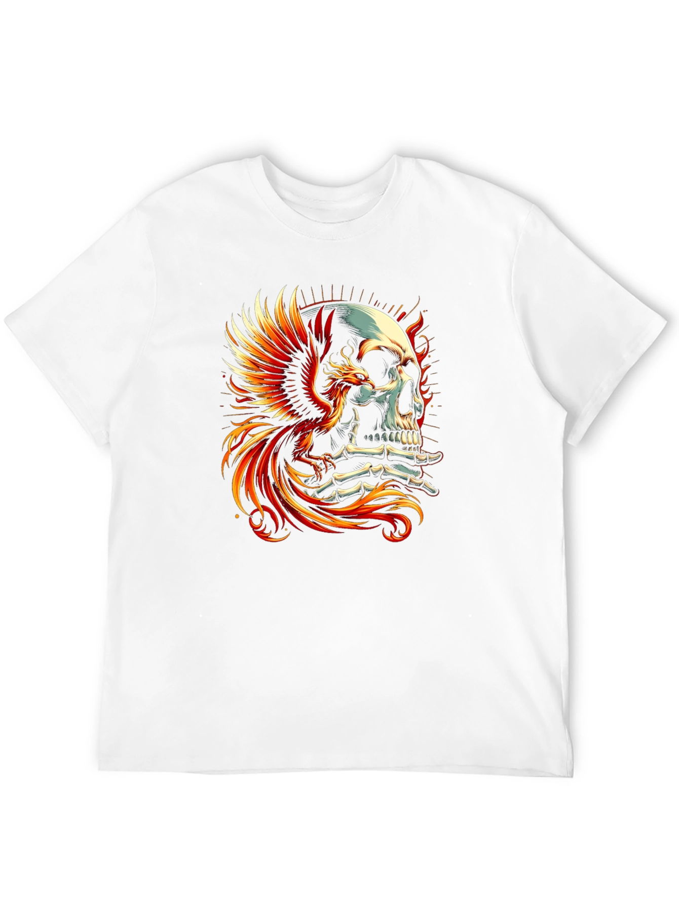 Phoenix Skull Graphic T-Shirt - Bold Style