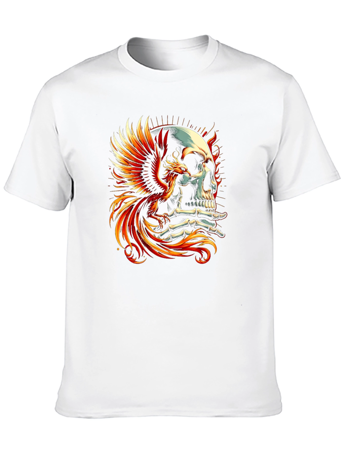 Phoenix Skull Graphic T-Shirt - Bold Style