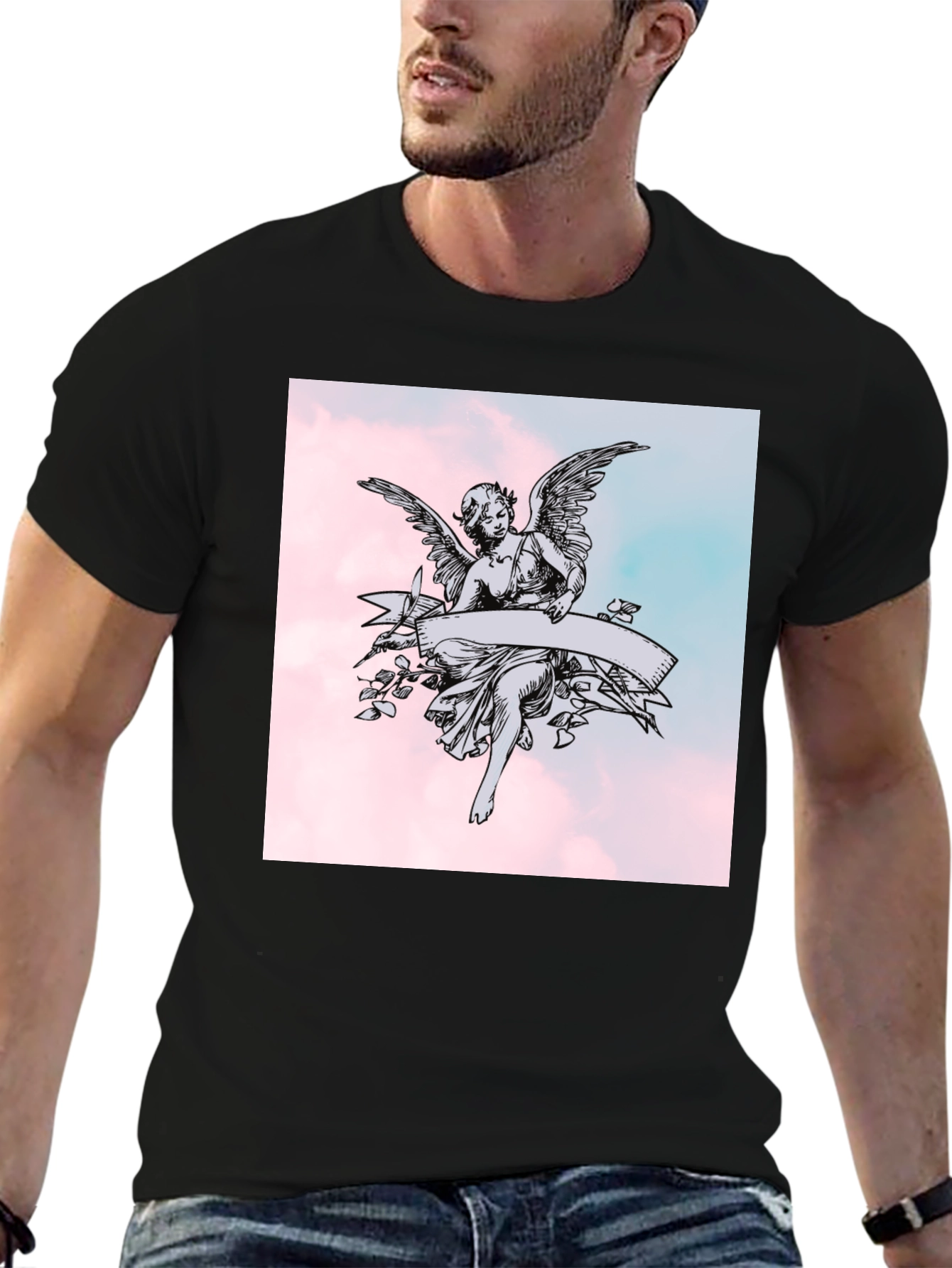 Angel Graphic Black T-Shirt