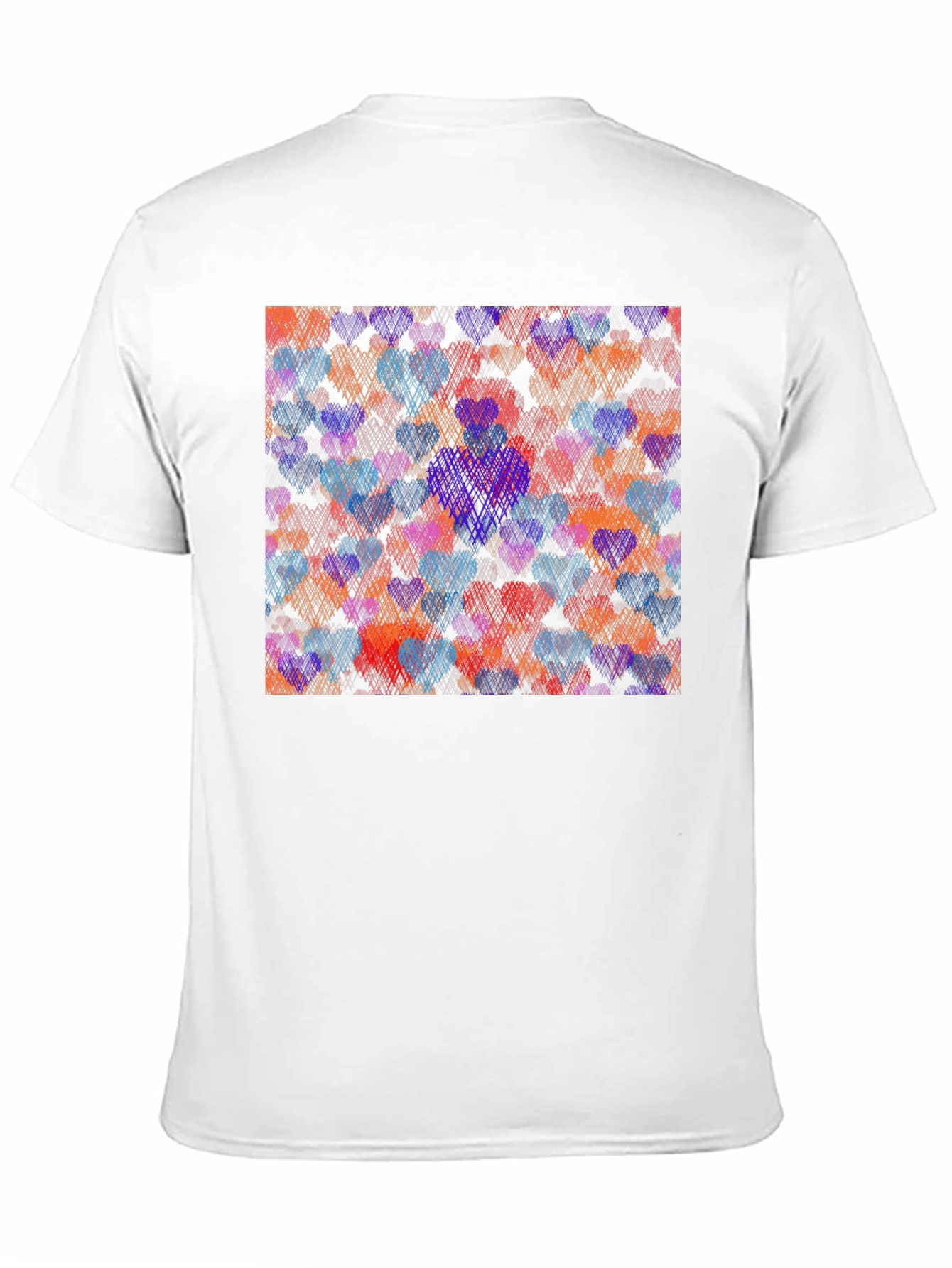 Heart Pattern Graphic Tee - Black