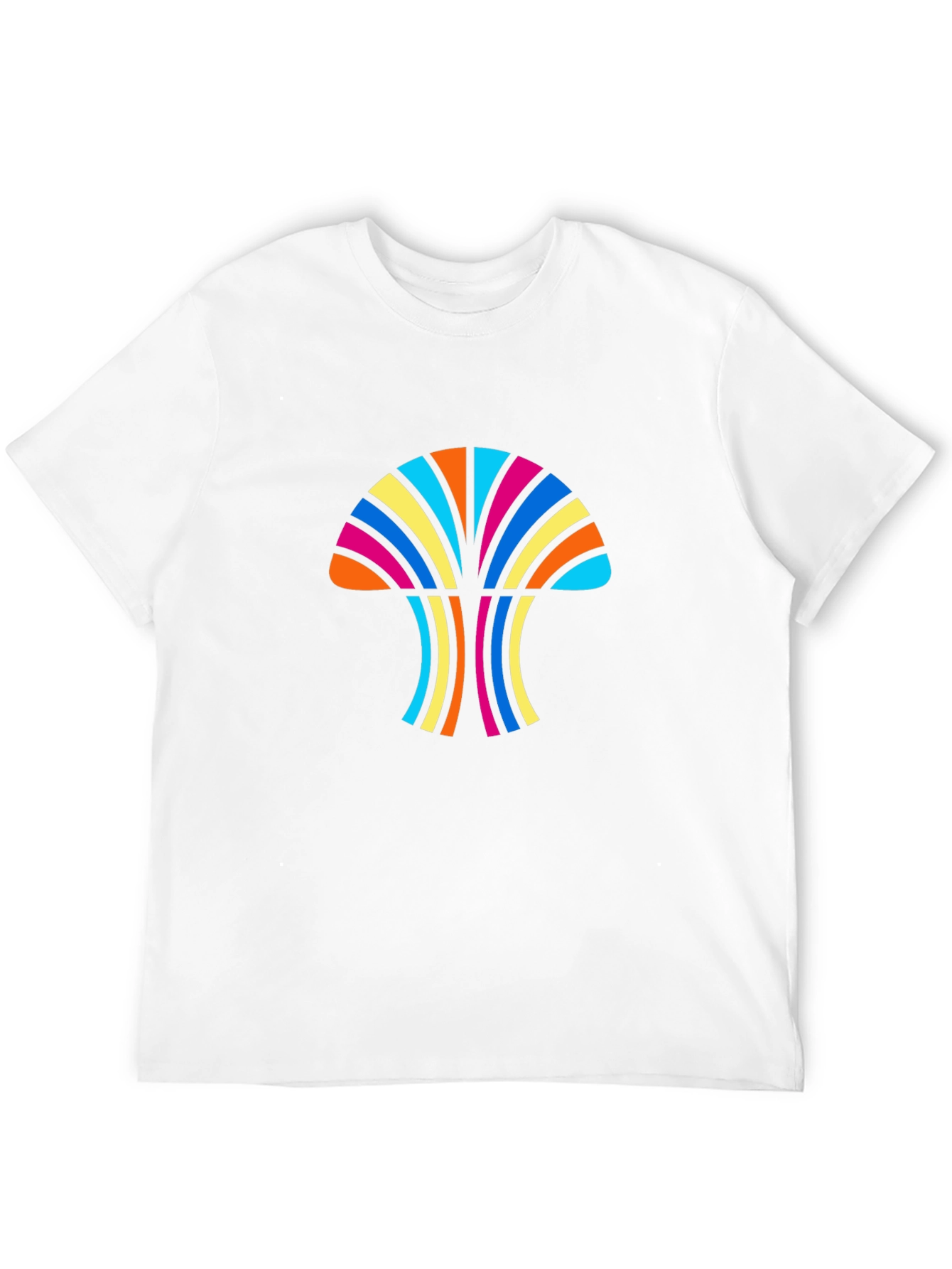 Retro Rainbow Mushroom Tee - Groovy Funky T-Shirt