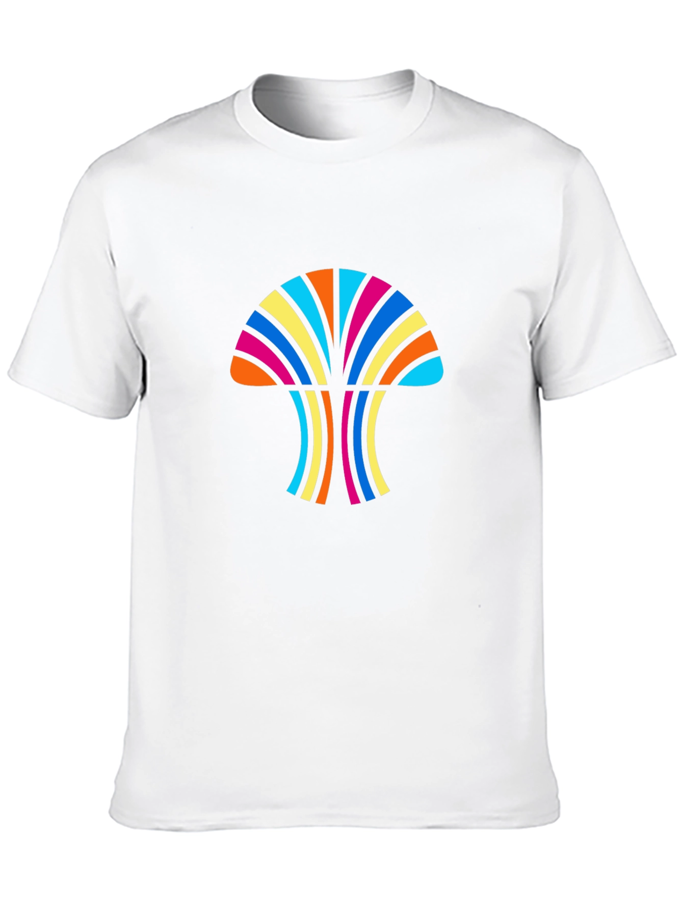 Retro Rainbow Mushroom Tee - Groovy Funky T-Shirt