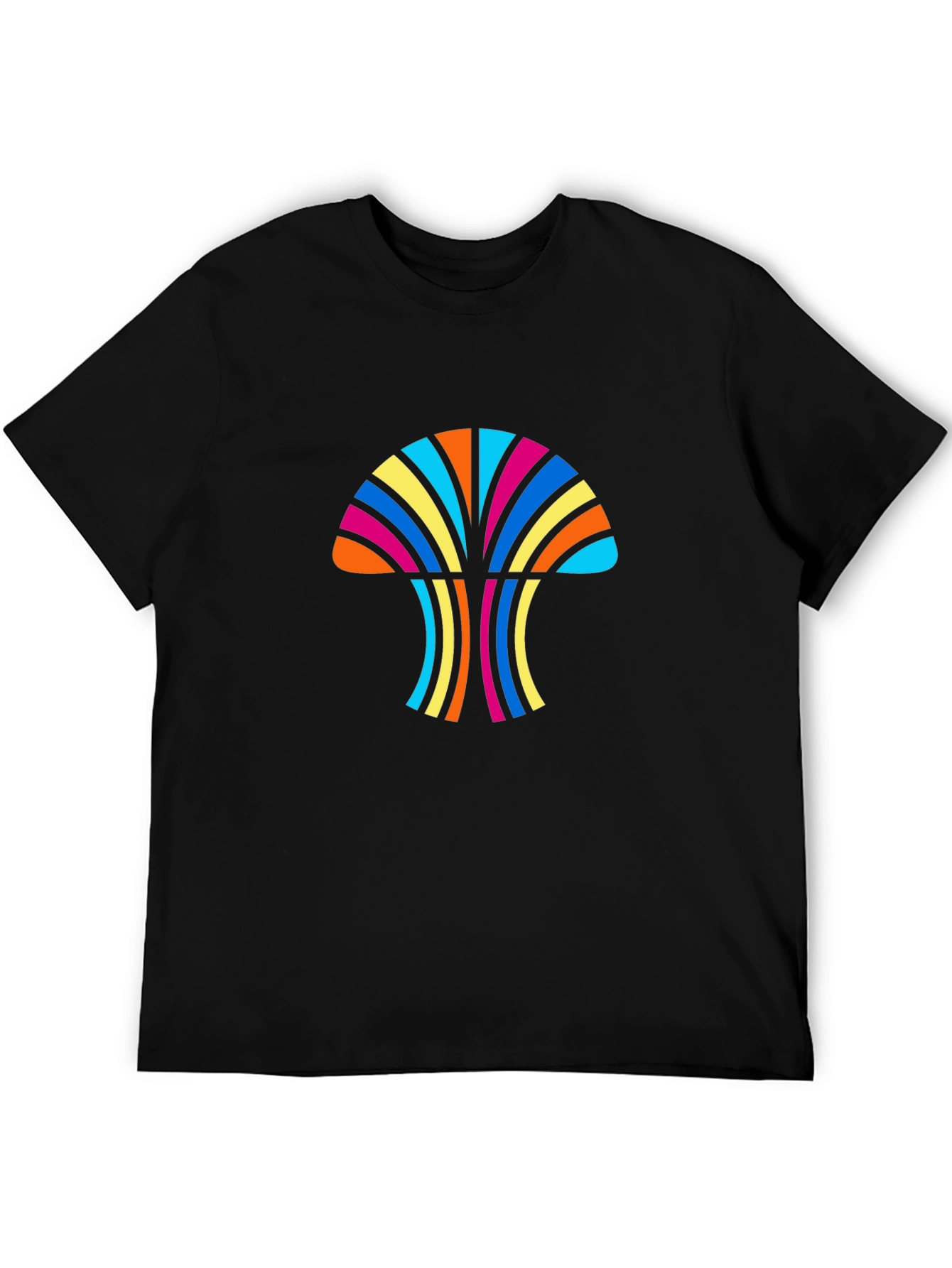 Retro Rainbow Mushroom Tee - Groovy Funky T-Shirt