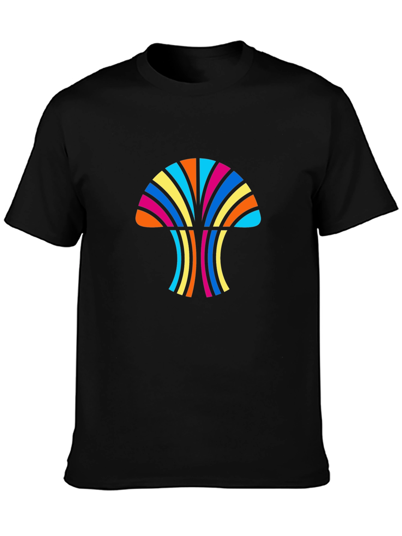 Retro Rainbow Mushroom Tee - Groovy Funky T-Shirt