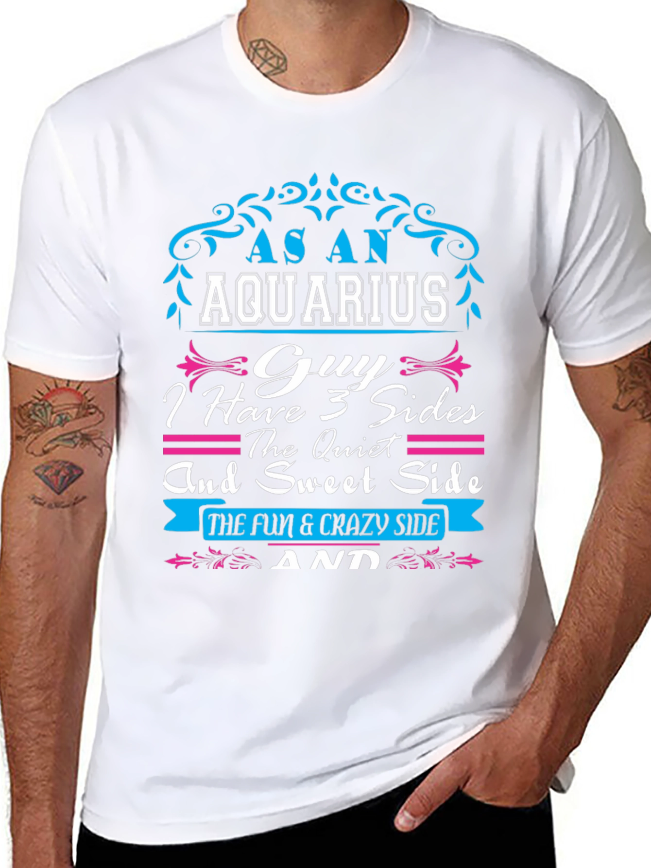 Aquarius Guy 3 Sides Graphic T-Shirt