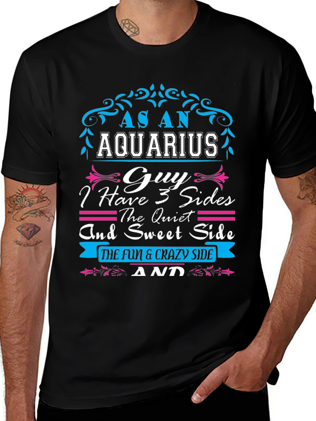 Aquarius Guy 3 Sides Graphic T-Shirt