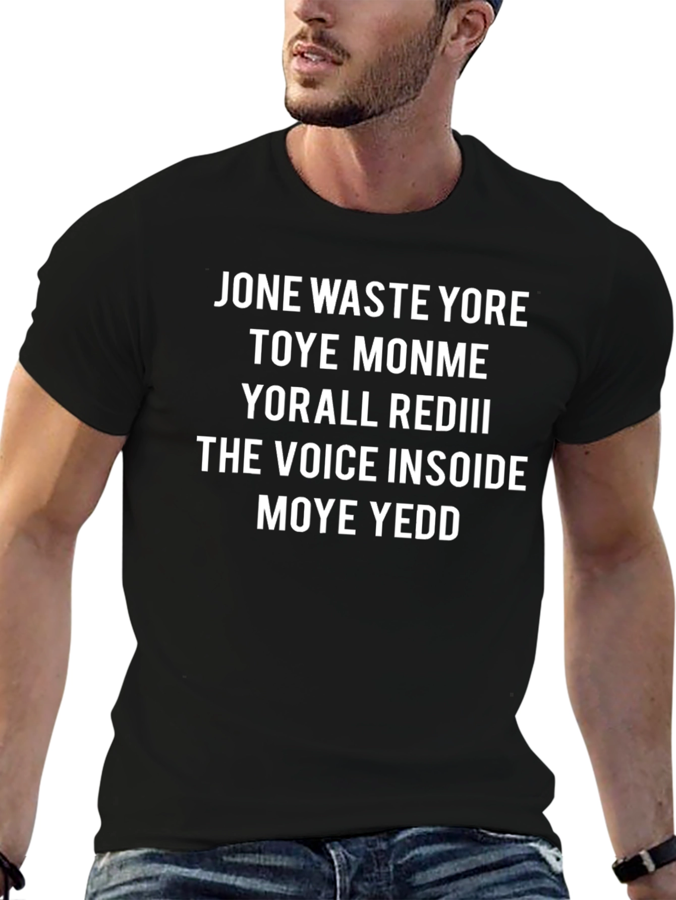 Jone Waste Yore Toye Mens Black Graphic Tee