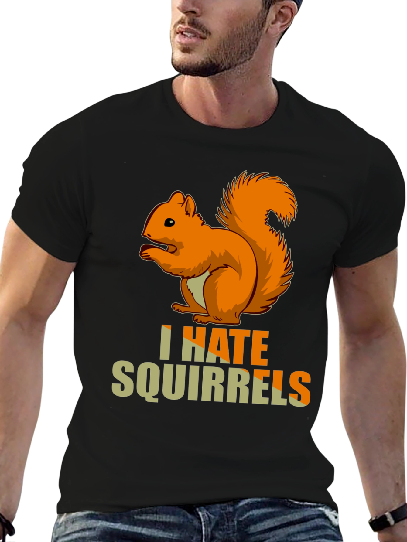 I HATE Squirrels Funny Graphic Novelty T-Shirt