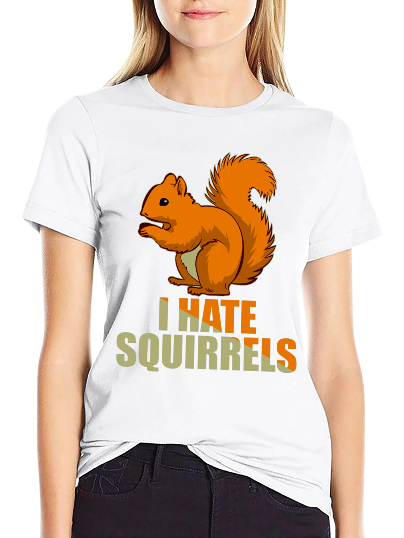 I HATE Squirrels Funny Graphic Novelty T-Shirt