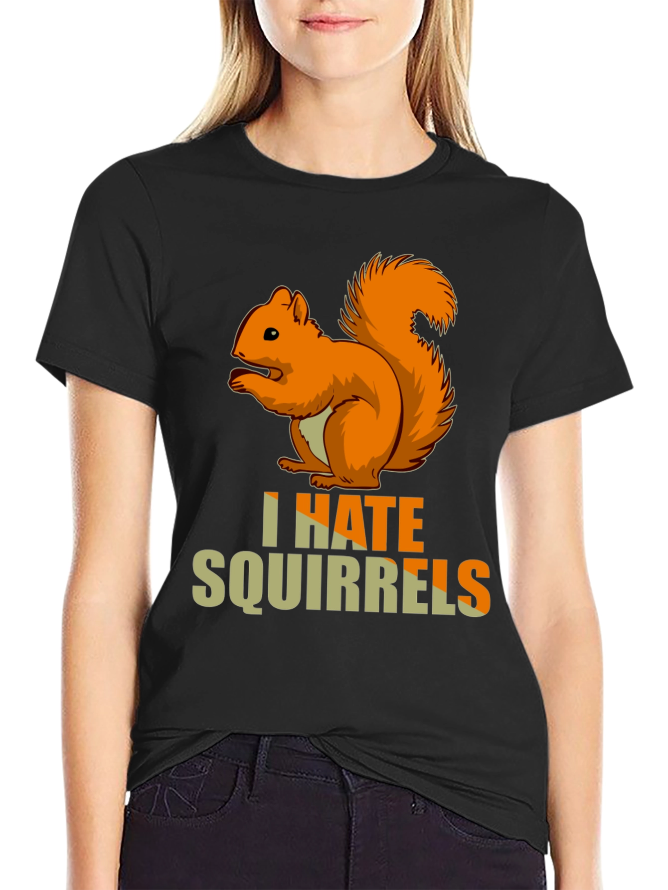 I HATE Squirrels Funny Graphic Novelty T-Shirt
