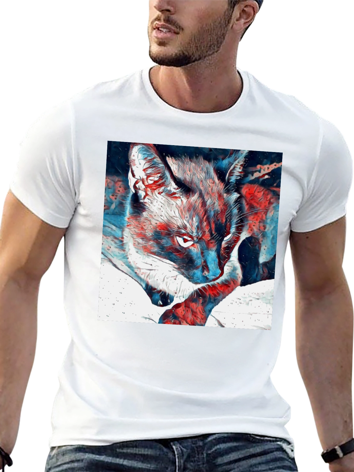Cat Graphic T-Shirt - Cool Animal Tee