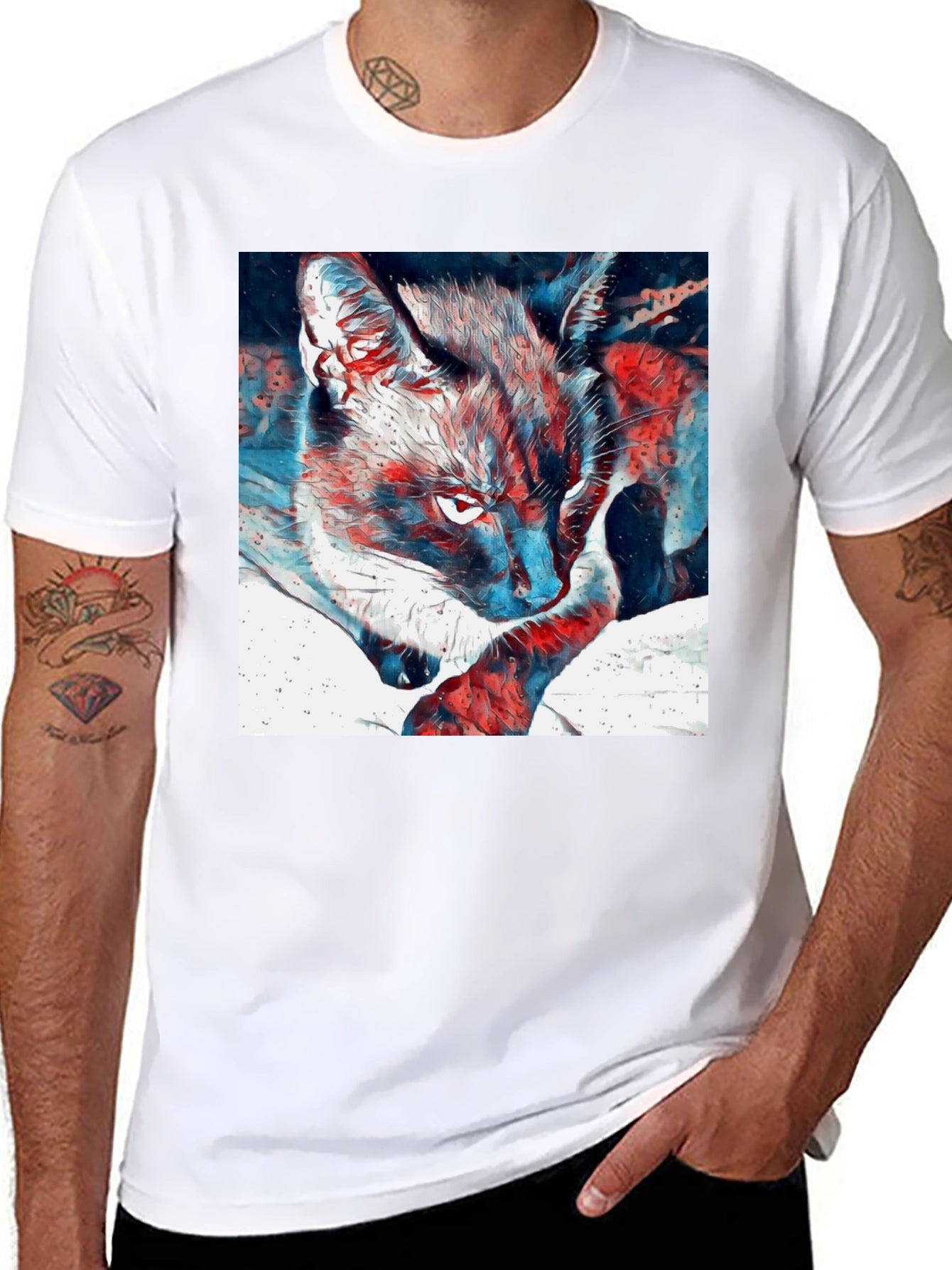 Cat Graphic T-Shirt - Cool Animal Tee