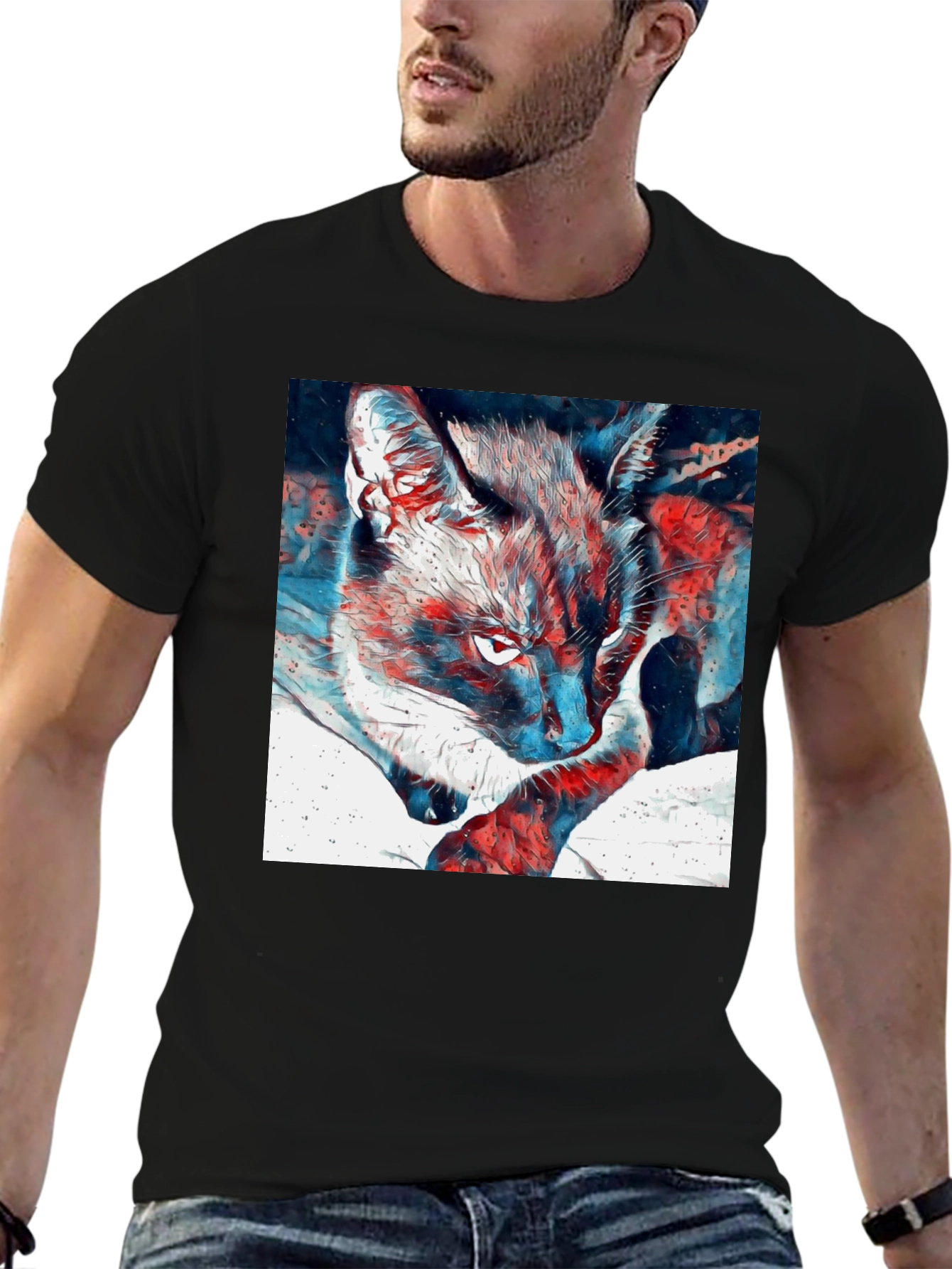 Cat Graphic T-Shirt - Cool Animal Tee