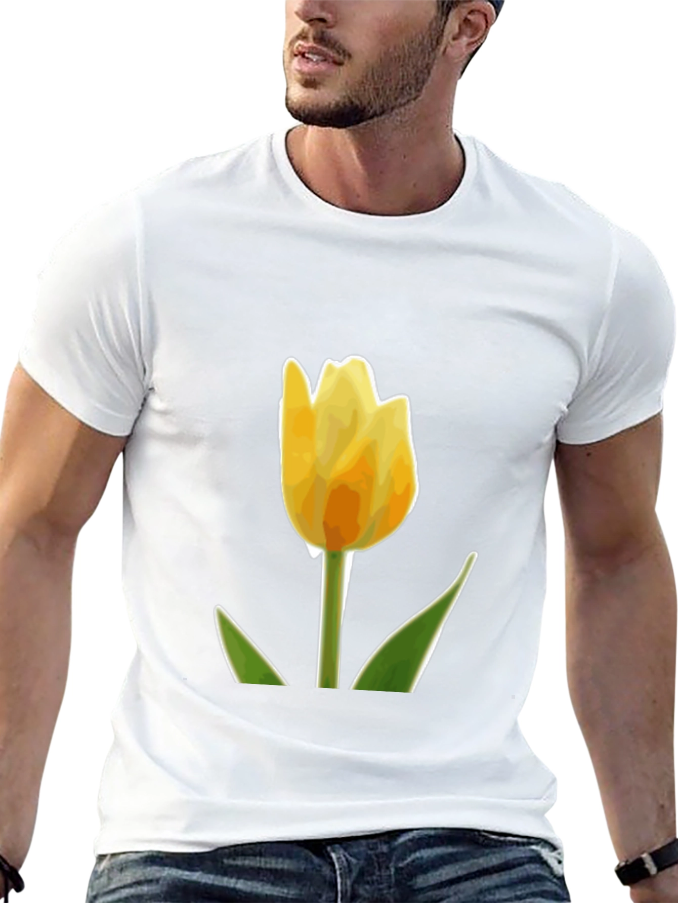 Yellow Tulip Graphic T-Shirt | Menswear