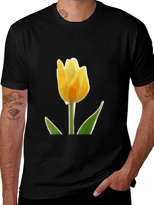 Yellow Tulip Graphic T-Shirt | Menswear