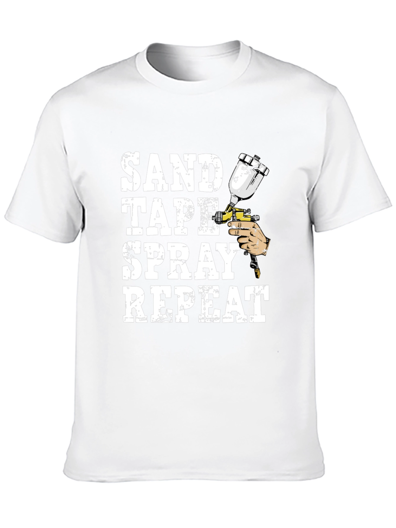 Sand Tape Spray Repeat Black T-Shirt