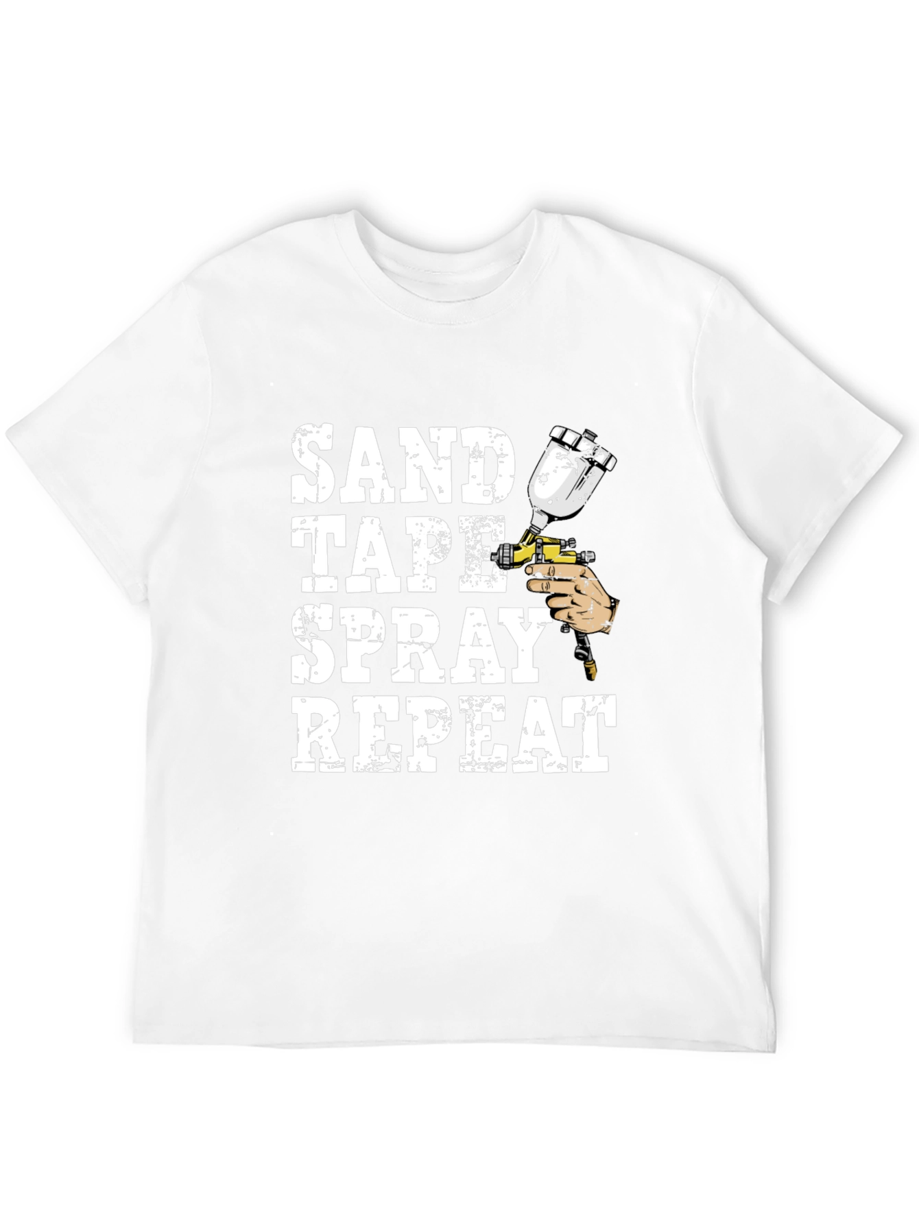 Sand Tape Spray Repeat Black T-Shirt