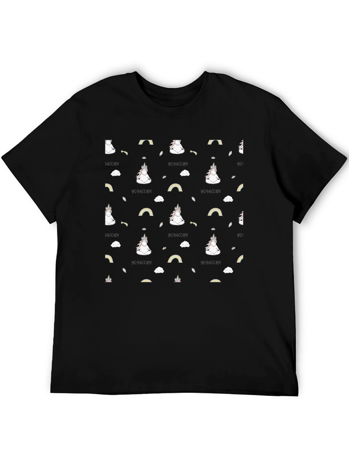Yoga Unicorn Black T-Shirt