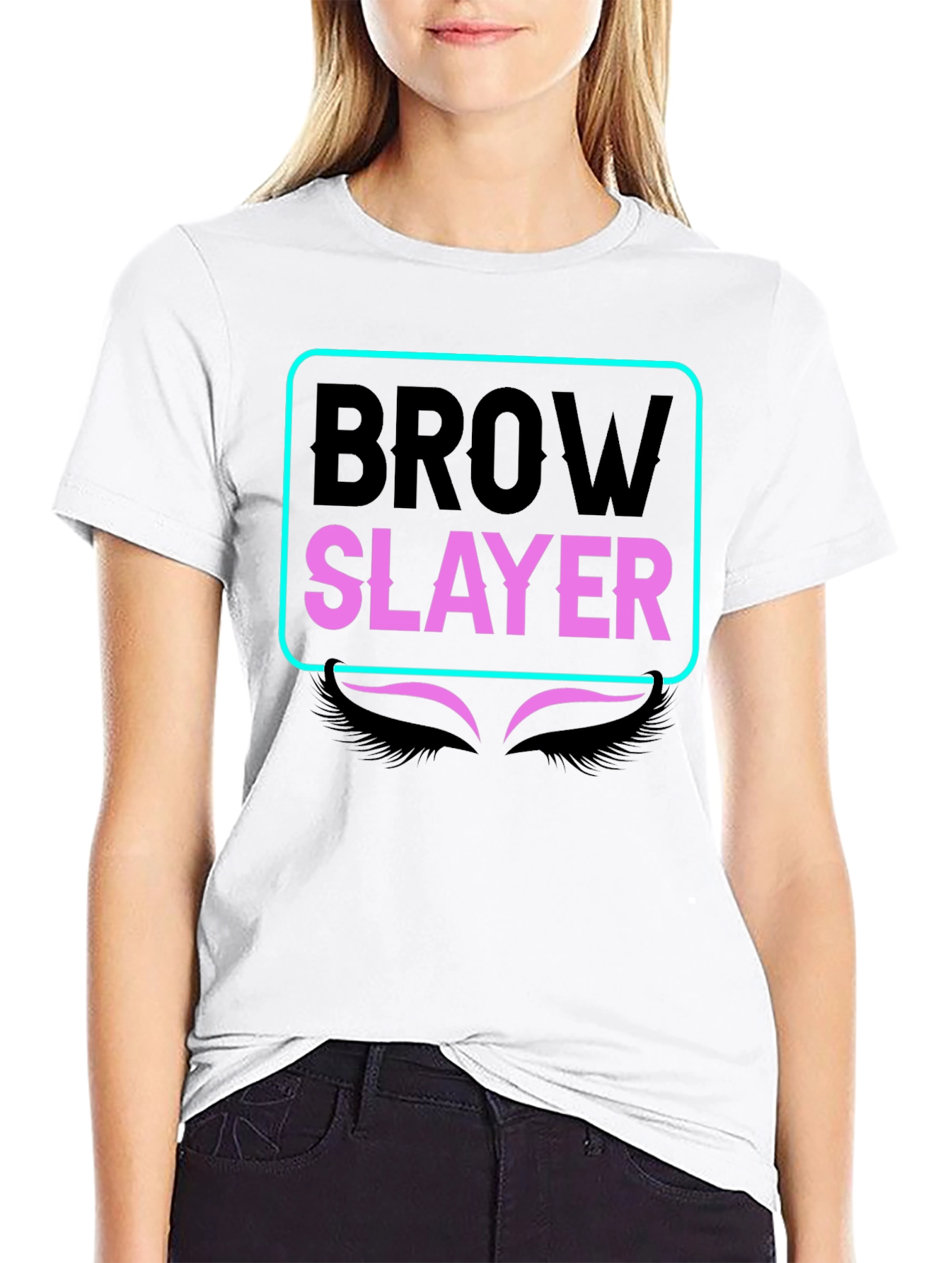 Brow Slayer Graphic Tee - Stylish Eyebrow Design