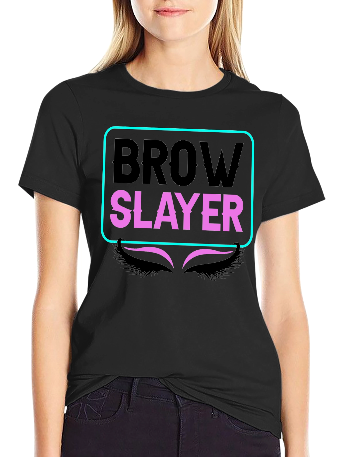 Brow Slayer Graphic Tee - Stylish Eyebrow Design