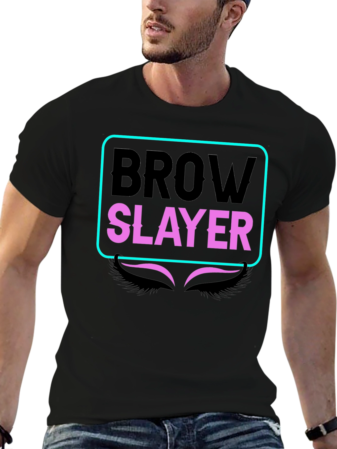 Brow Slayer Graphic Tee - Stylish Eyebrow Design