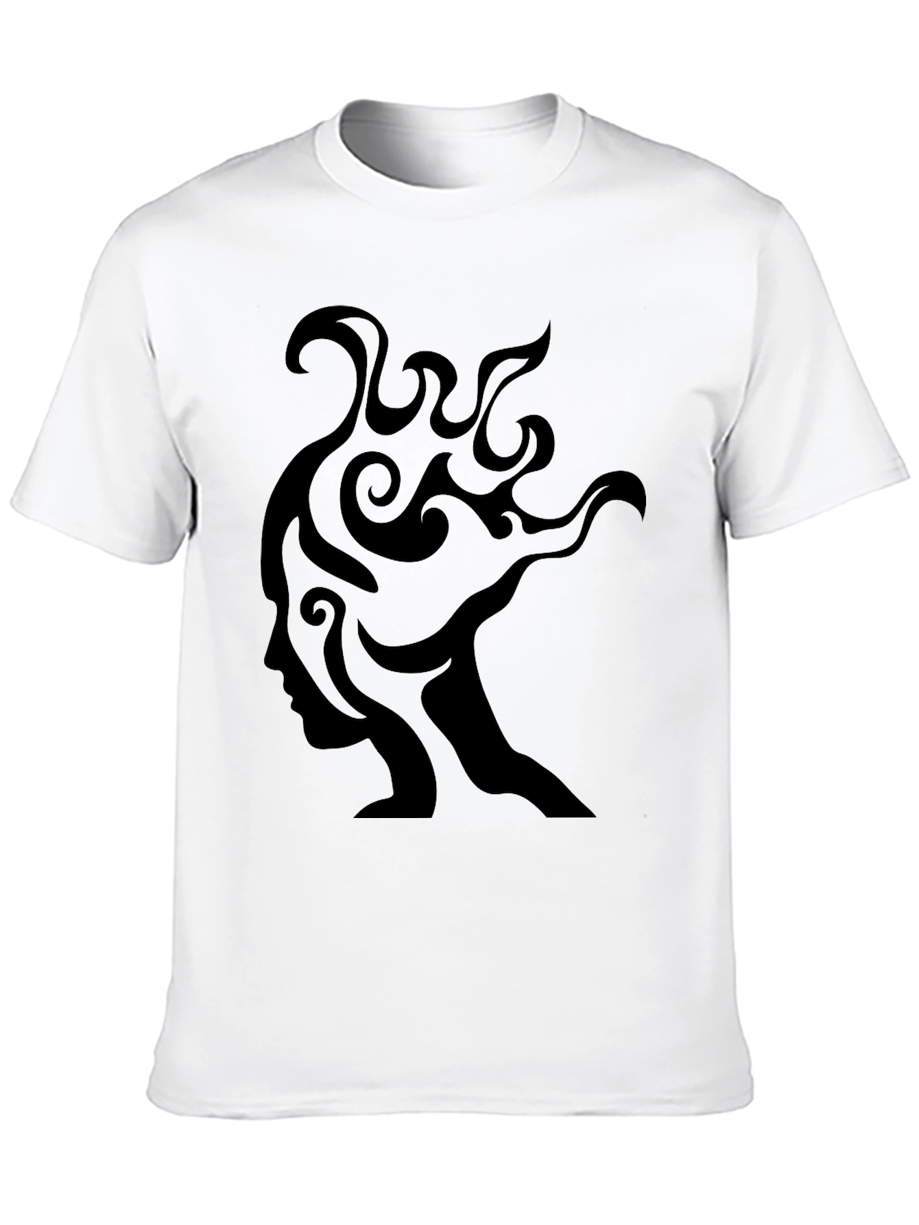 Abstract Face Graphic Tee - Black