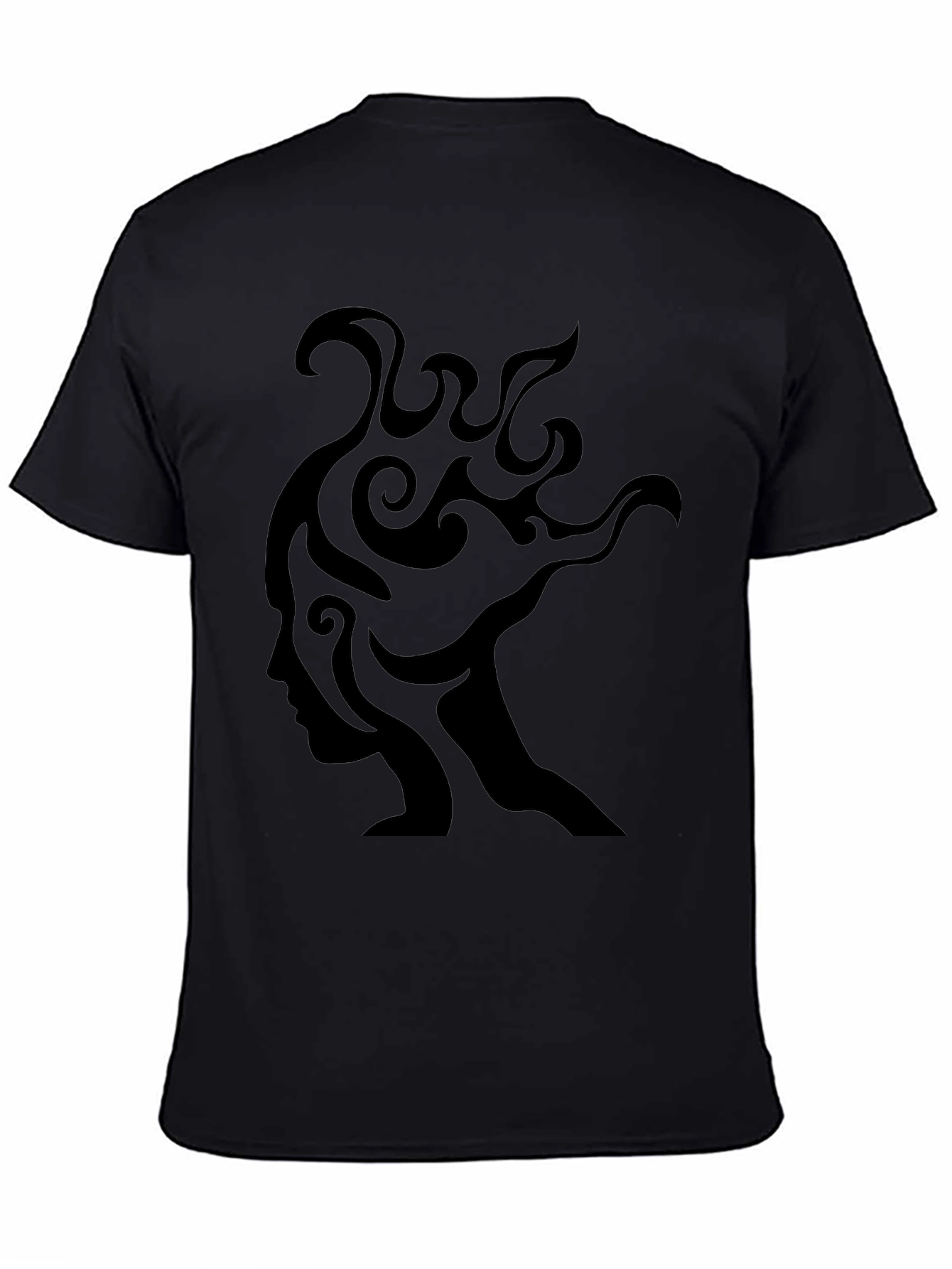 Abstract Face Graphic Tee - Black