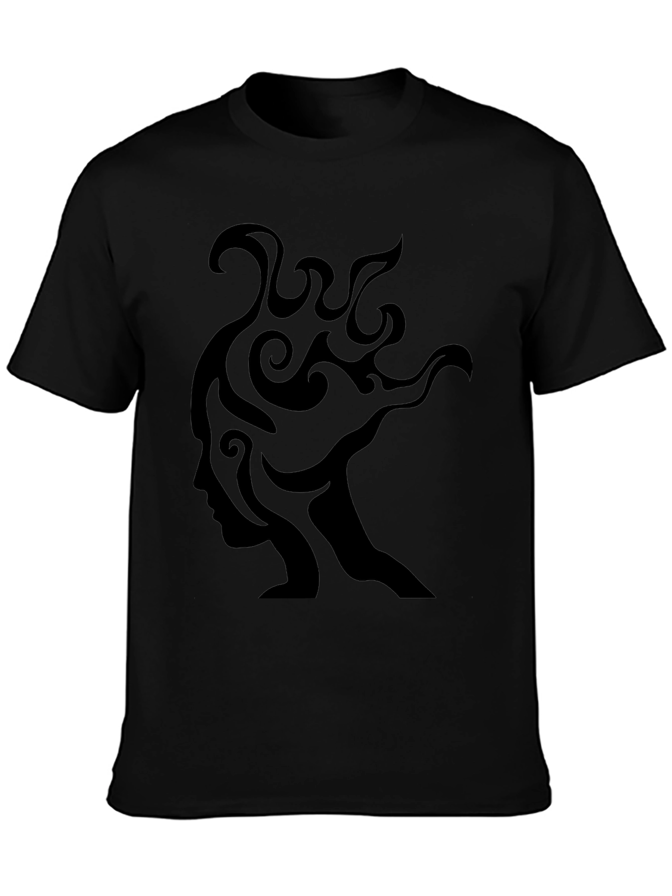 Abstract Face Graphic Tee - Black