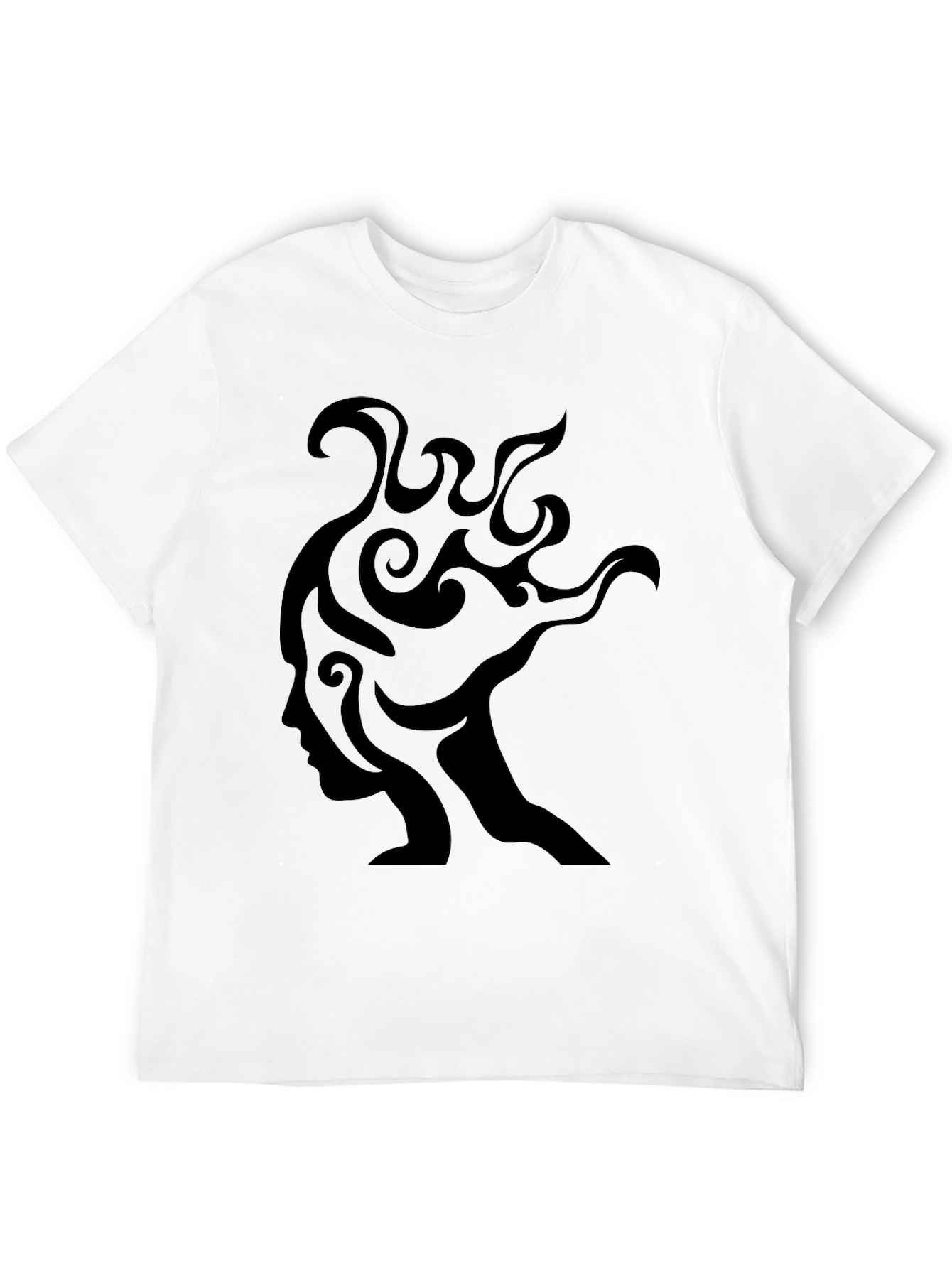 Abstract Face Graphic Tee - Black