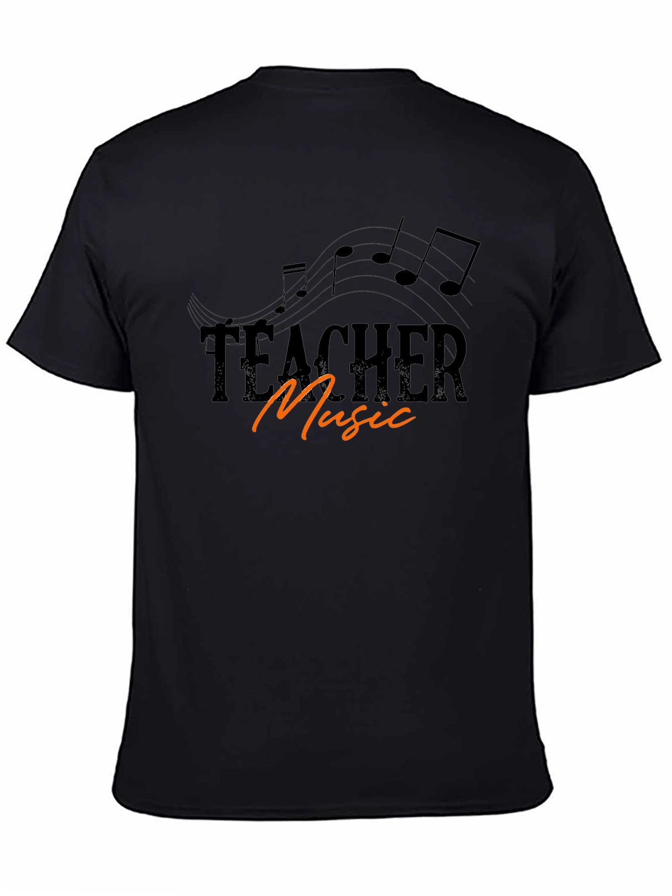 Teacher Music Graphic T-Shirt - Black