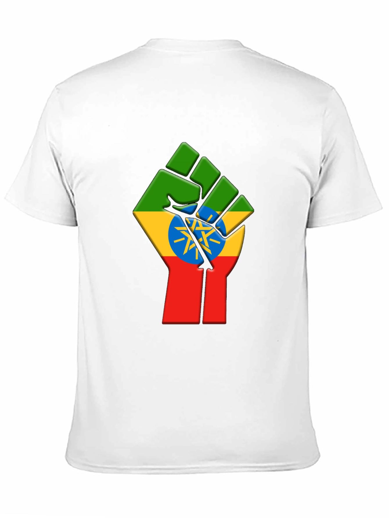 Ethiopian Flag Fist Black T-Shirt