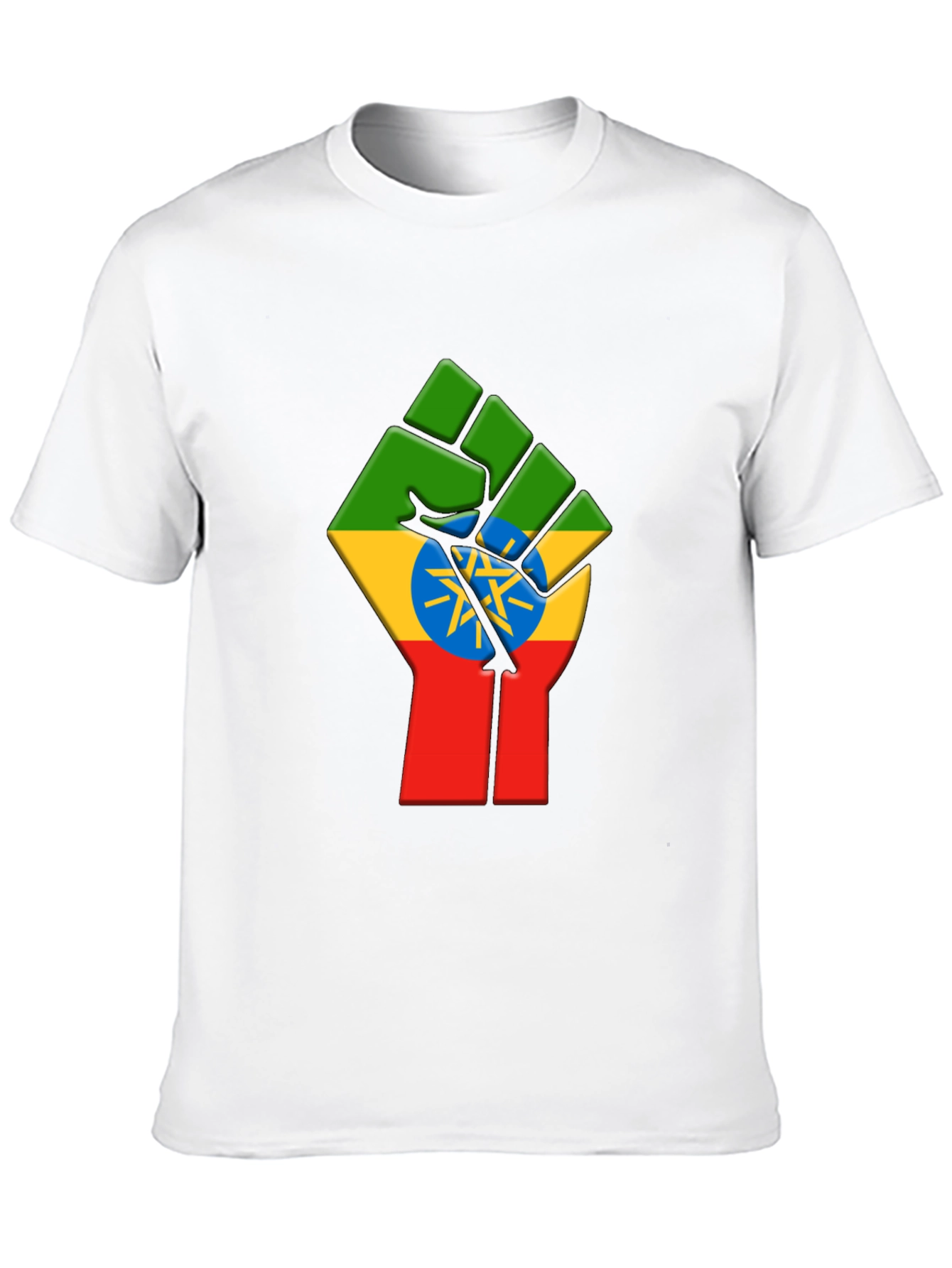 Ethiopian Flag Fist Black T-Shirt