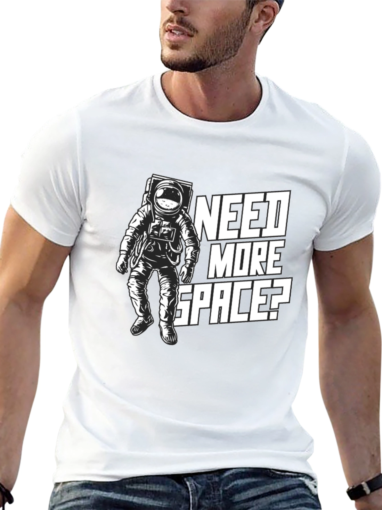 Need More Space? Black Graphic T-Shirt