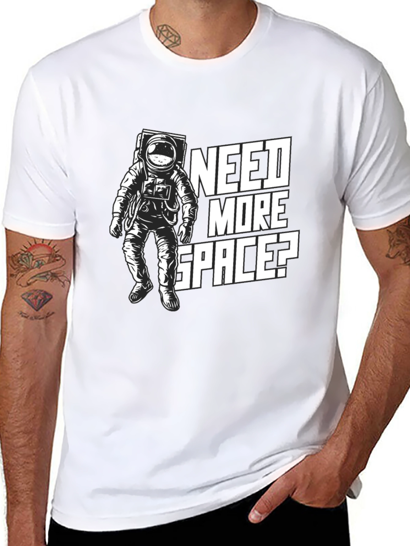 Need More Space? Black Graphic T-Shirt