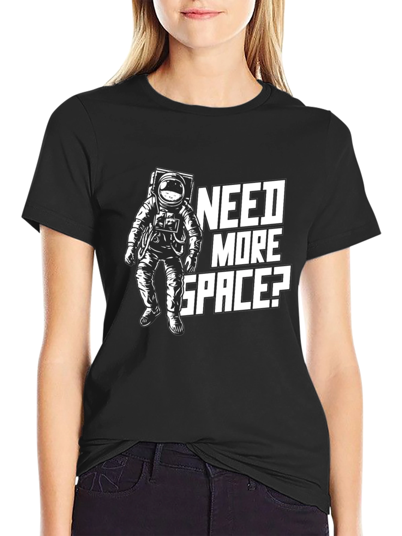 Need More Space? Black Graphic T-Shirt