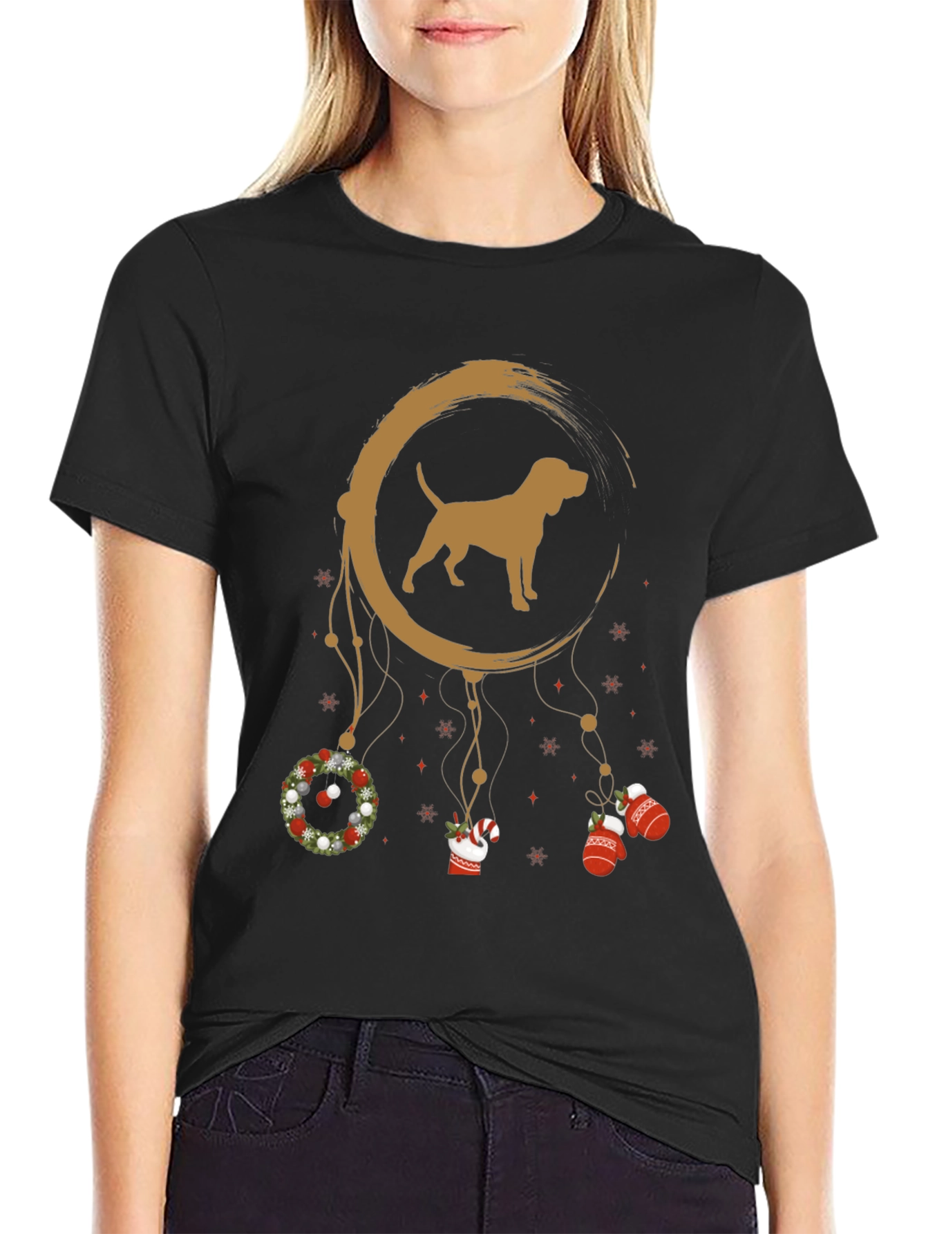 Dog Dreamcatcher Christmas T-Shirt – Festive Dog Lover Tee