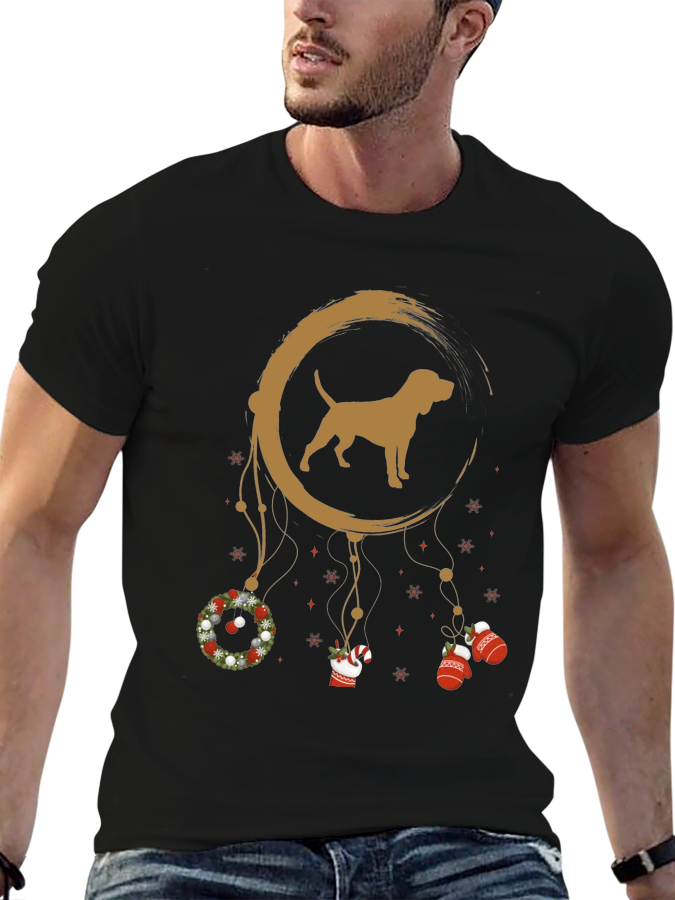 Dog Dreamcatcher Christmas T-Shirt – Festive Dog Lover Tee
