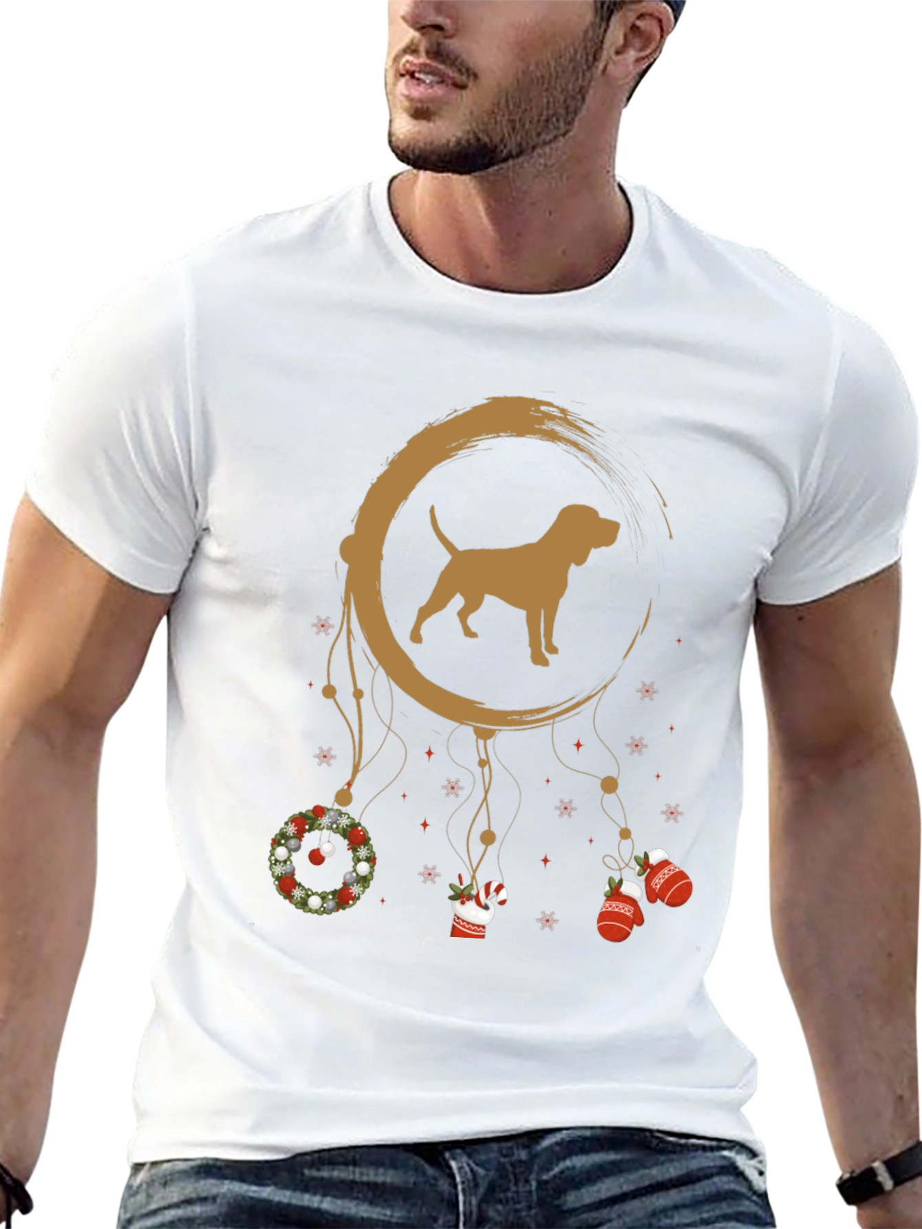 Dog Dreamcatcher Christmas T-Shirt – Festive Dog Lover Tee