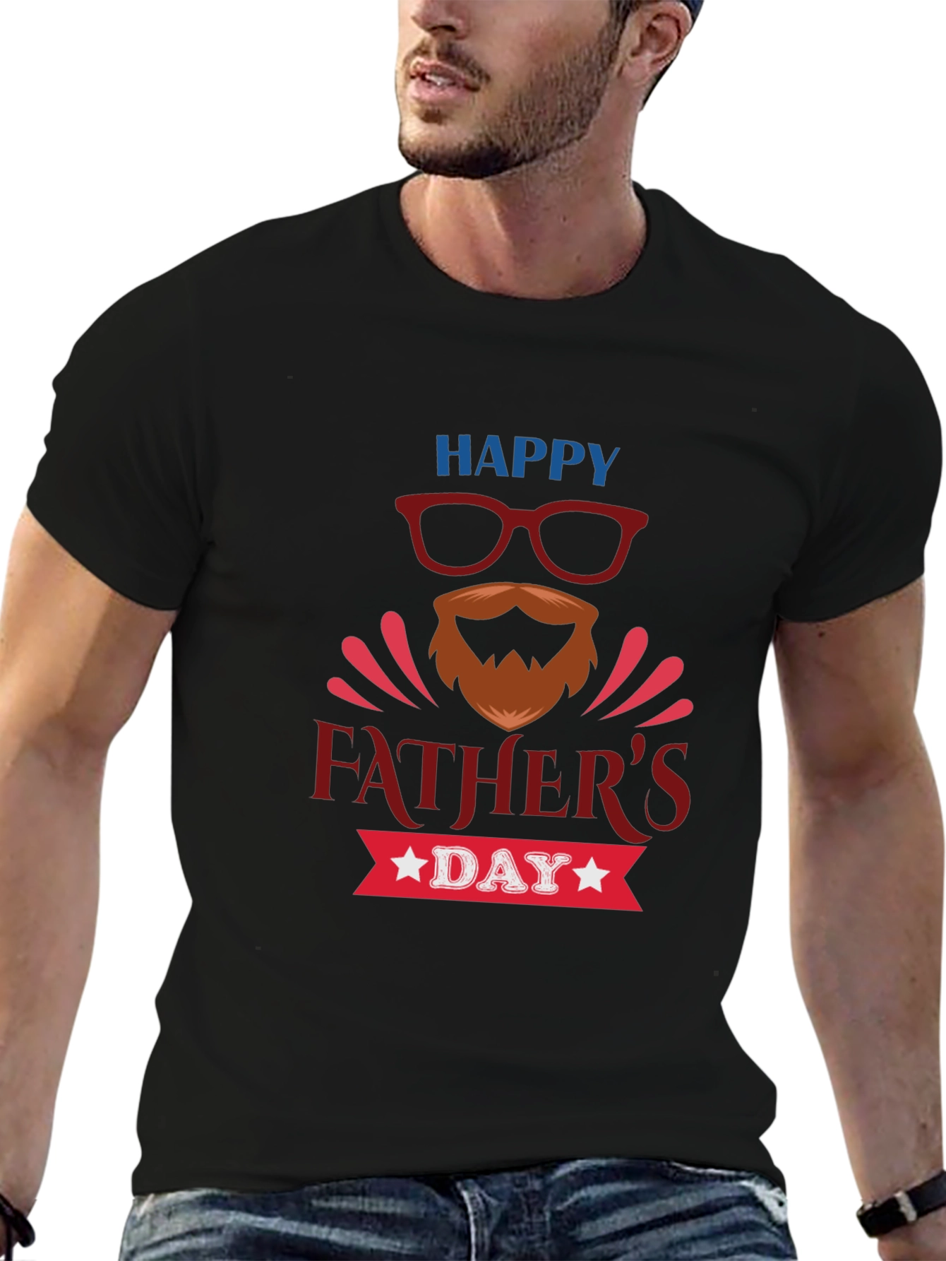 Happy Fathers Day T-Shirt - Black Tee