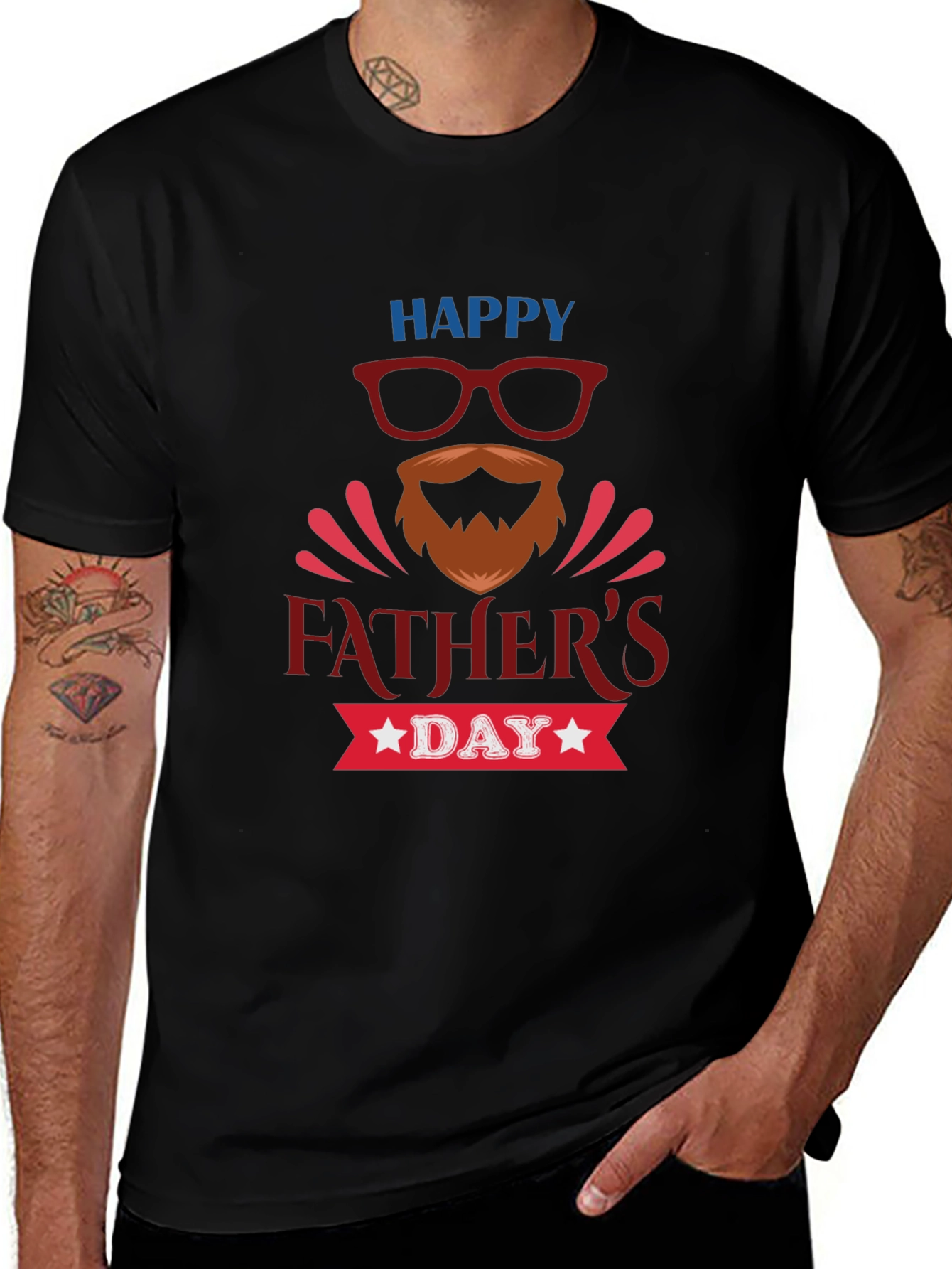 Happy Fathers Day T-Shirt - Black Tee