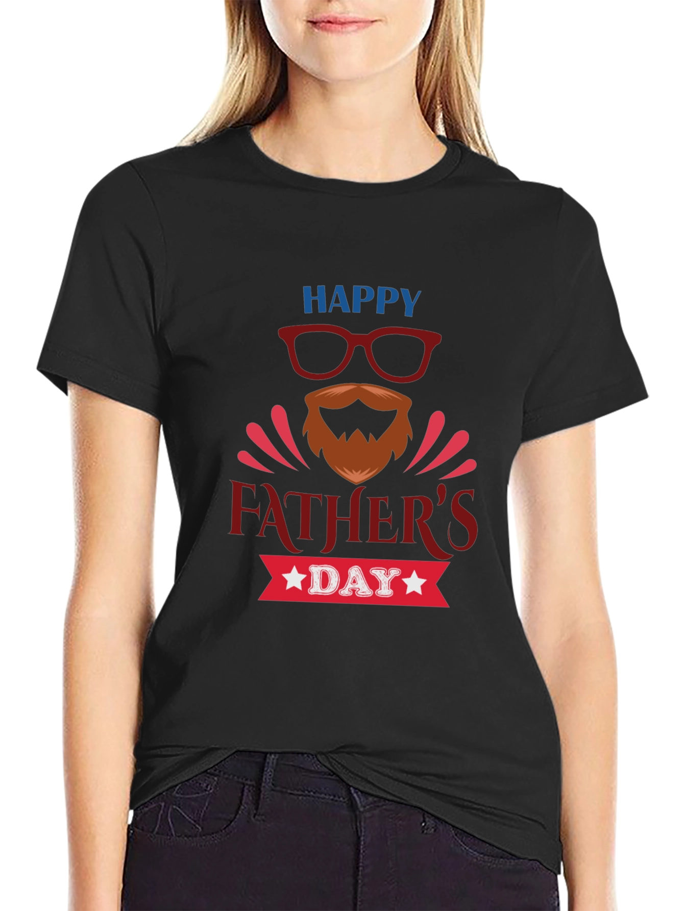 Happy Fathers Day T-Shirt - Black Tee