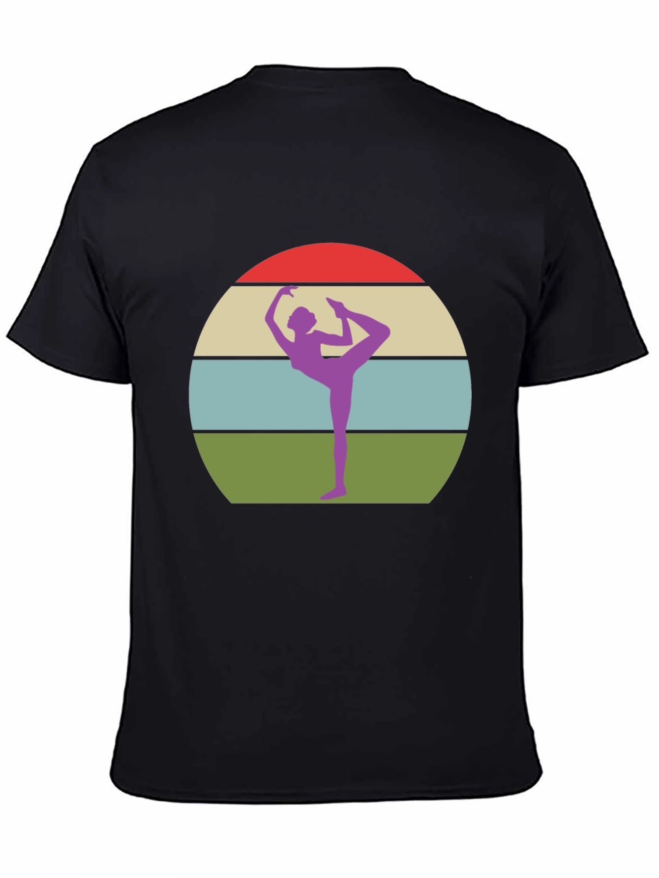 Yoga Pose Graphic Tee - Retro Sunset Design