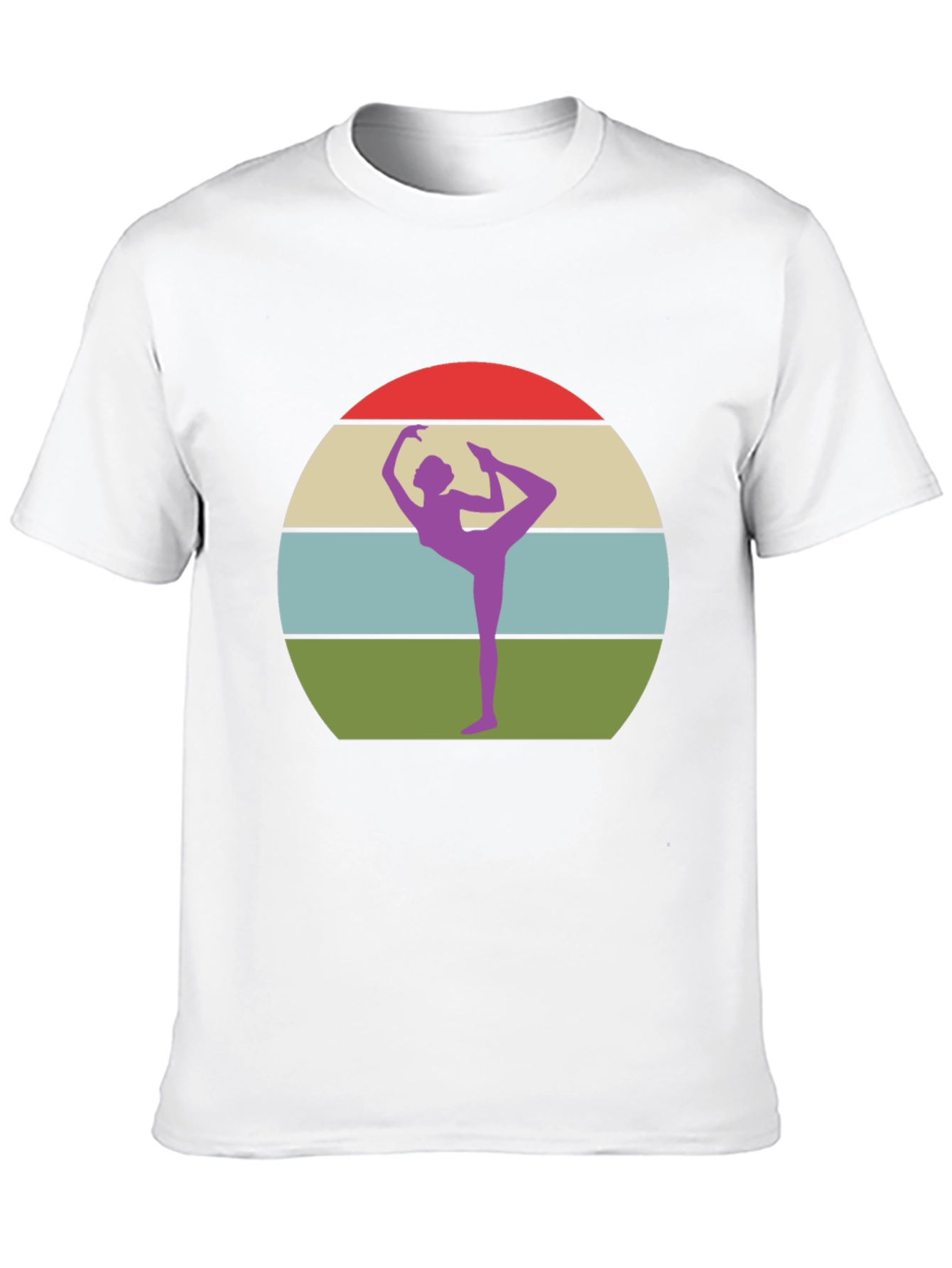 Yoga Pose Graphic Tee - Retro Sunset Design