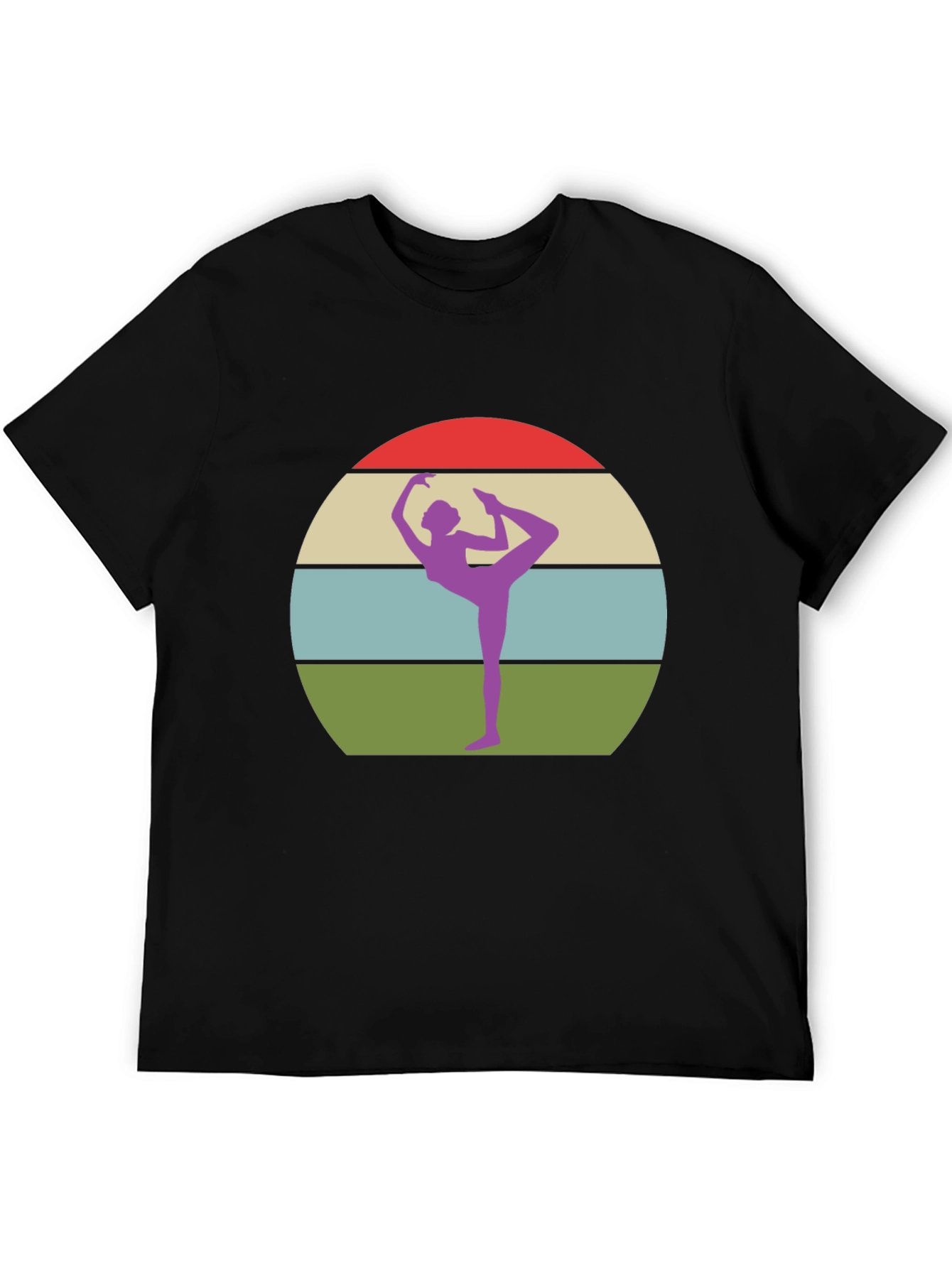 Yoga Pose Graphic Tee - Retro Sunset Design